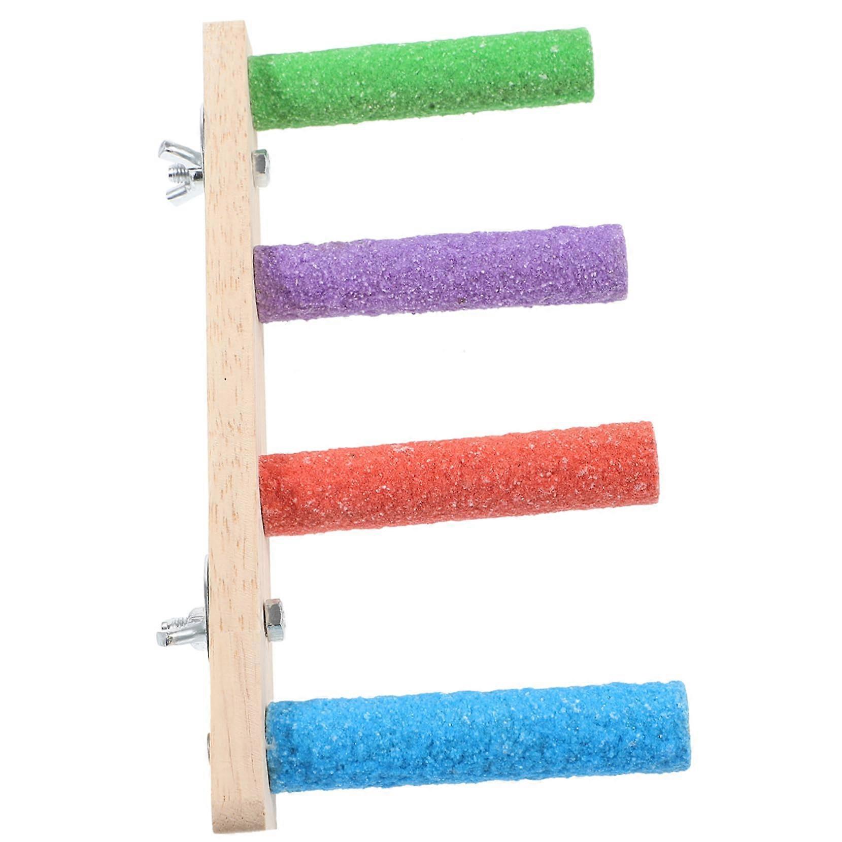 Pet Ladder for Parrots – Wooden Play Stand Step Ladder Swing Toy for Budgies & Parakeets – Adjustable & Durable Accessory
