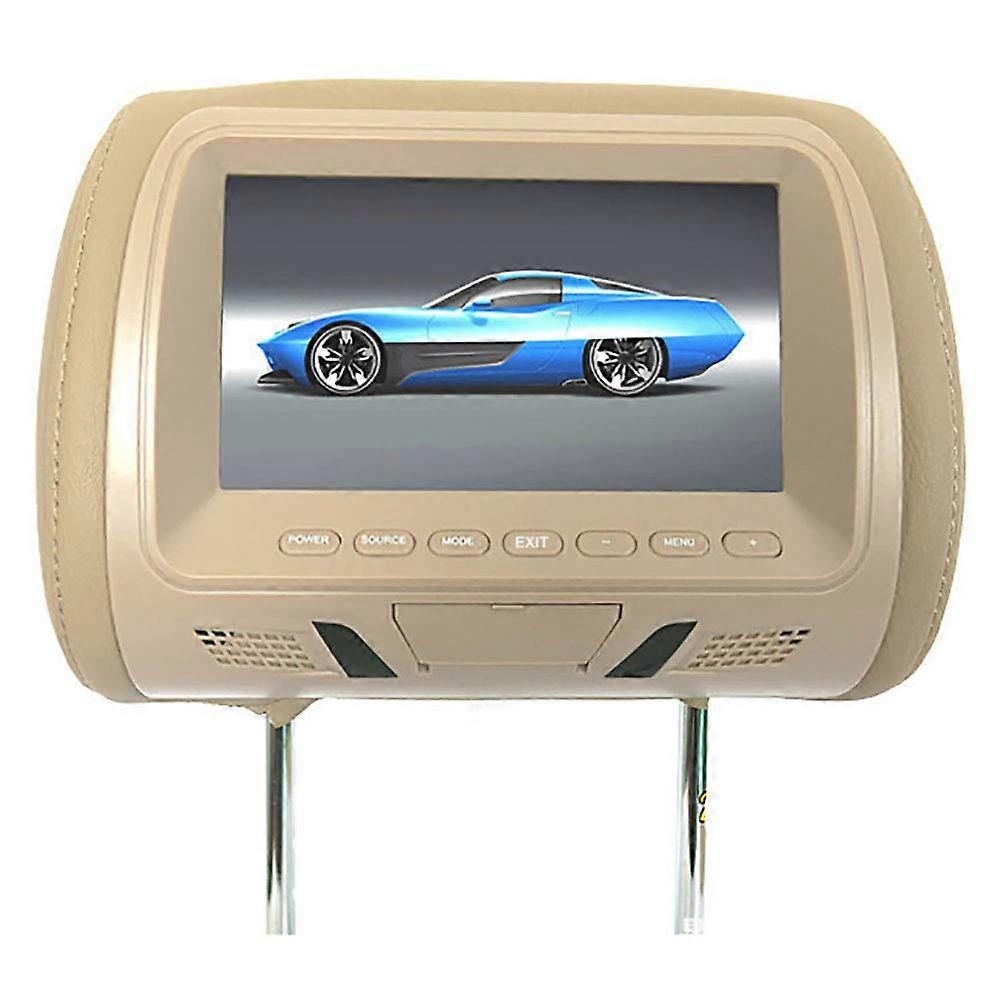 Car Universal 7inch Rear Car Headrest Type definition Digital Screen Lcd Display, Adjustable, with Player Beige