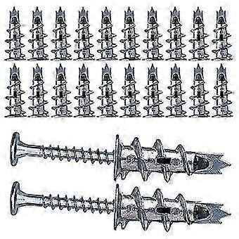 40 Pcs Metal Self Drive Anchor Plasterboard Dowels with Screws 4.5 x 35mm for Single-Layer and Doub
