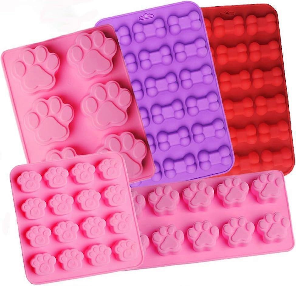 Treat Molds, Dog Paw And Bone Mold, Non-Stick Ice Cube Mould, Candy Baking Mold, Easy For Use In Ove