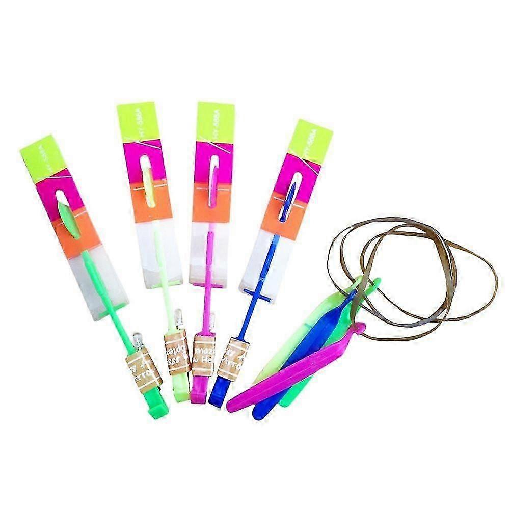 5pc Amazing Led Light ArrowRocket Helicopter Flying Toy Party Fun Gift Elastic-M