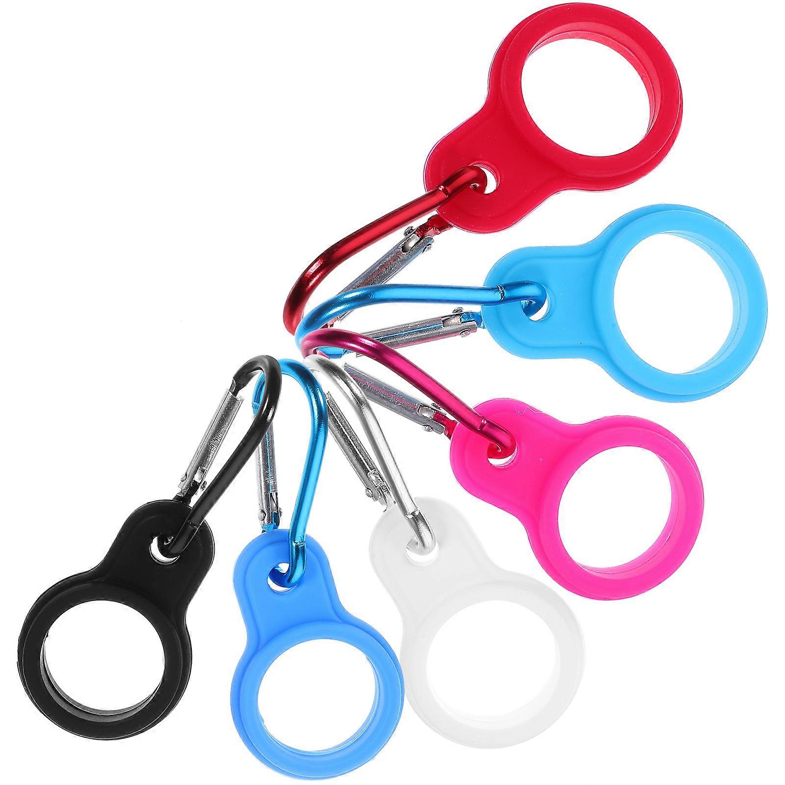 Portable Bottle Holders with Silicone Material for Outdoor Use Assorted Color Practical to Save Space 6Pcs