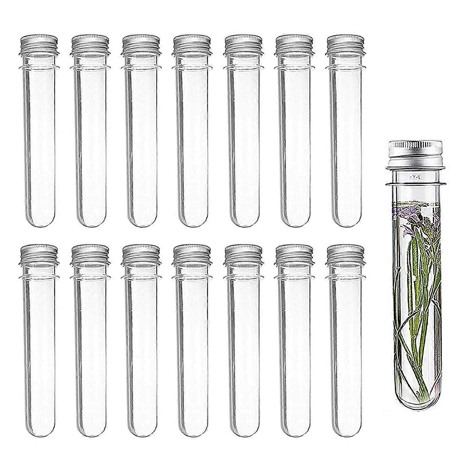 Plastic test tubes with screw caps, clear, 40 ml, for laboratory