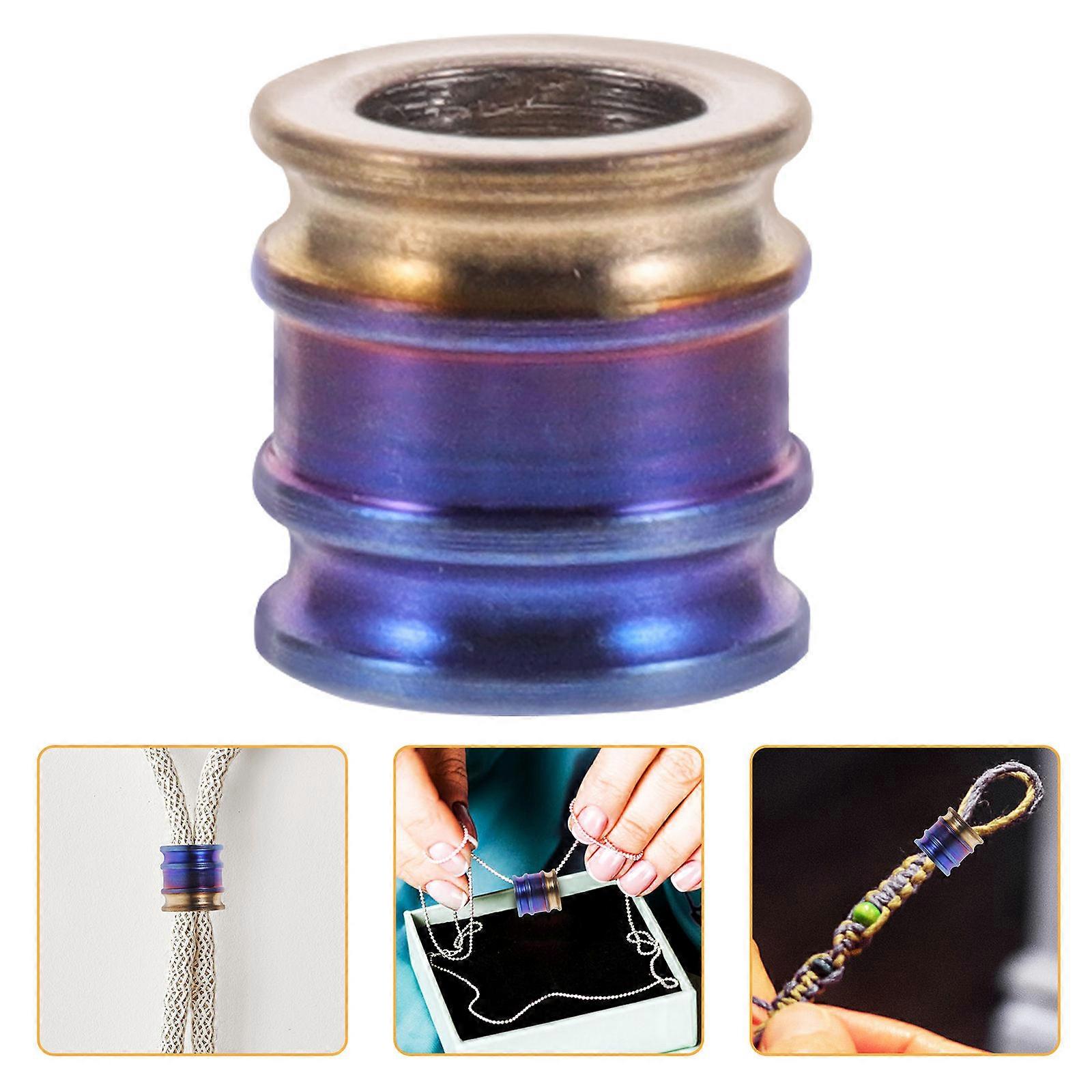 Titanium Lanyard Bead for DIY Keychains, Durable Pendant for Jewelry Making, Zippers, and Backpacks – Includes Blue Short Column Bead