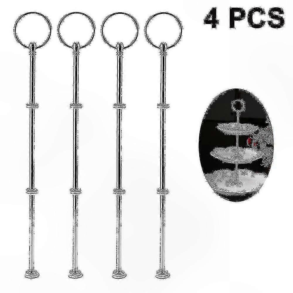4 Sets 3-Tier Dessert Stand Hardware Kit, Cake Tray Fittings for Serving Displays, Durable Handles Included