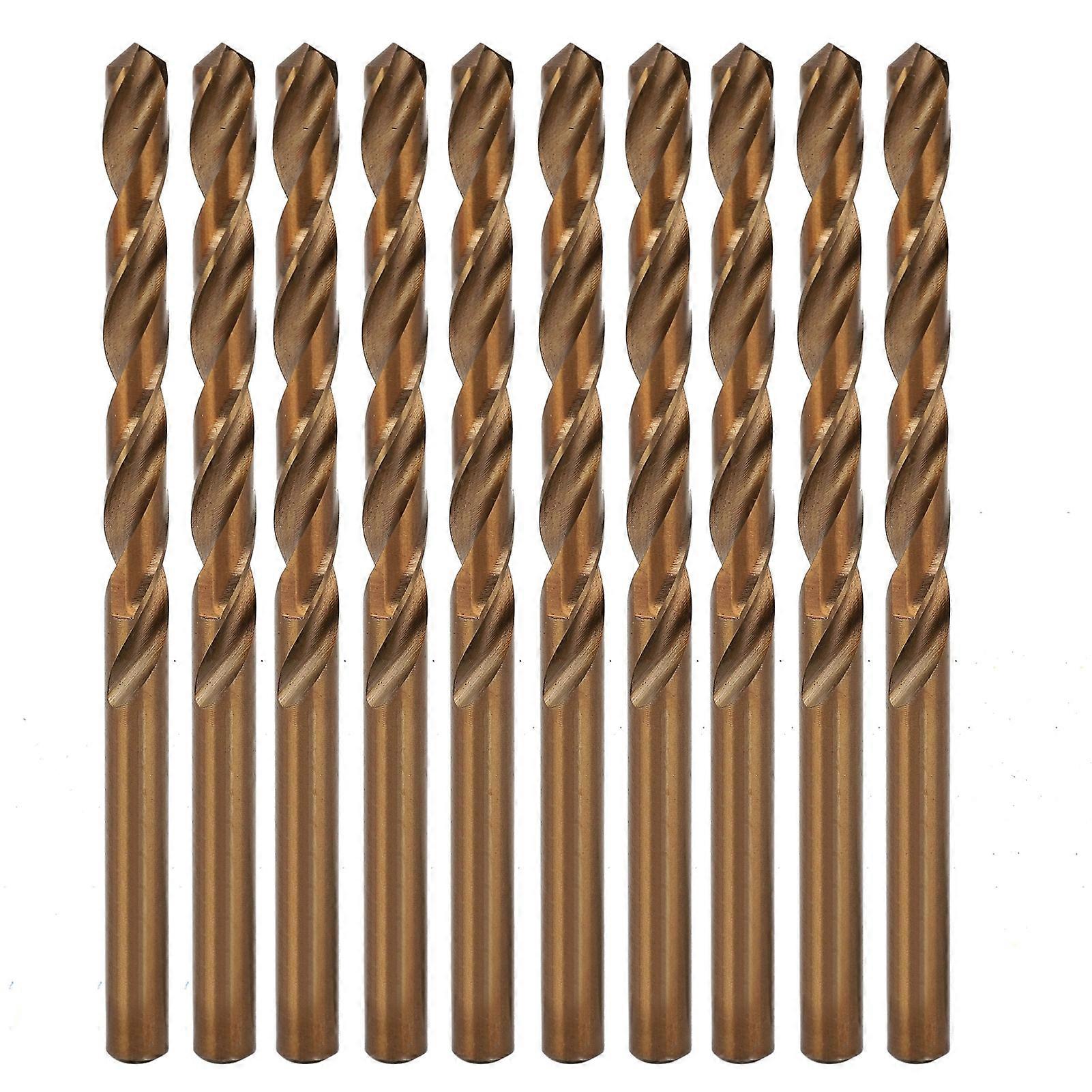 10Pcs Twist Drill Bit High Speed Steel Straight Shank Hole Punch Handle Tool for Processing