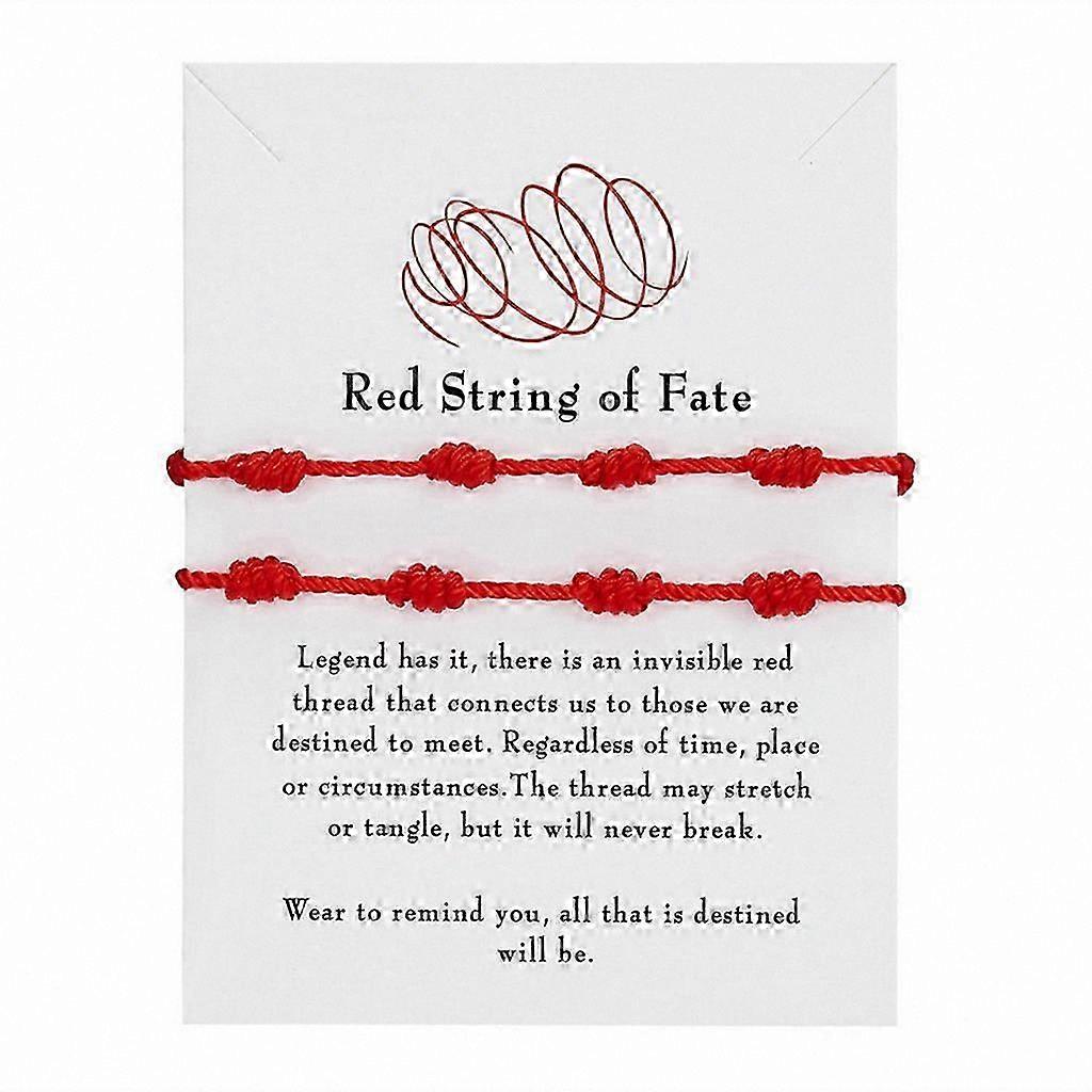 Red String Bracelet Set with 7 Knots Protection Amulet Rope for Gifting