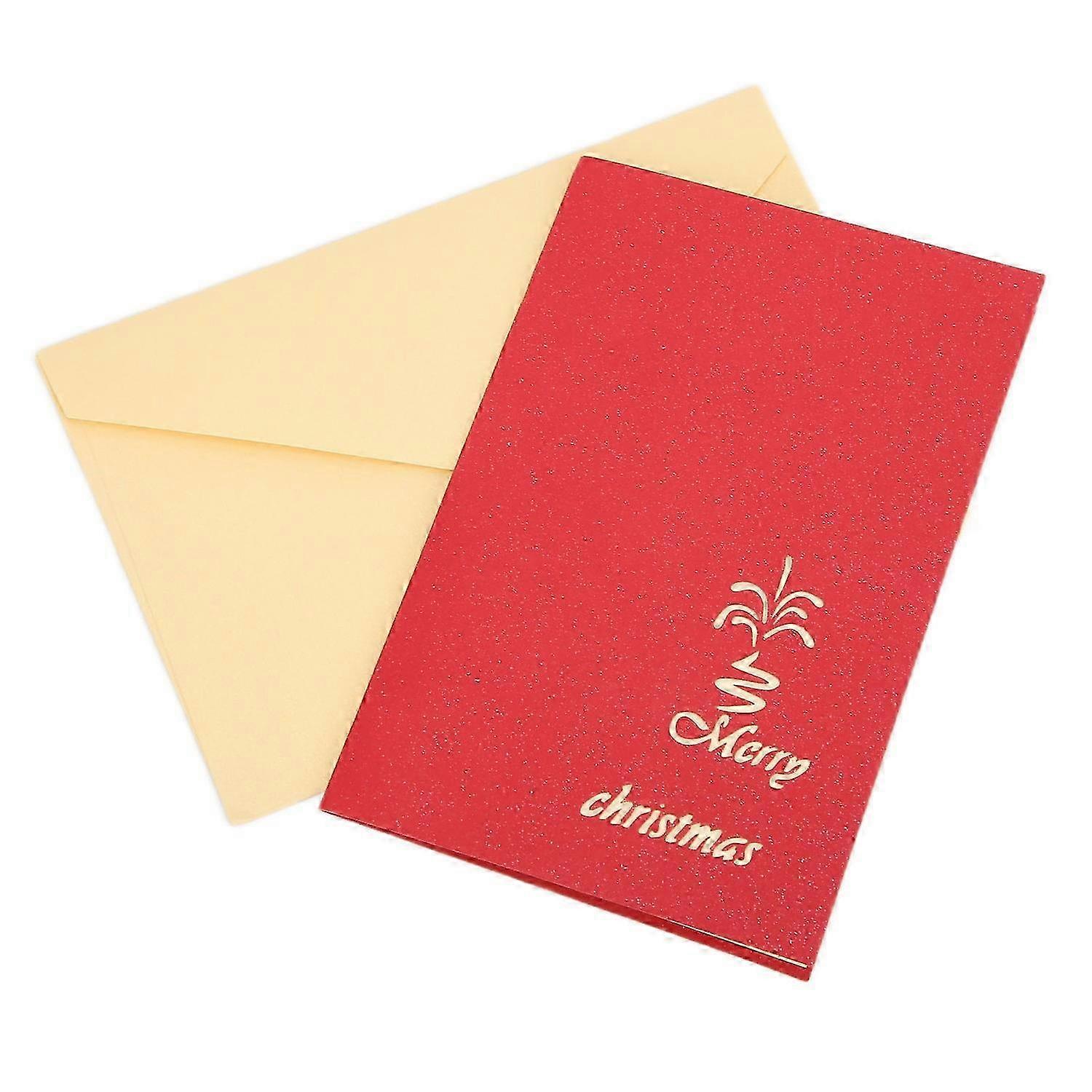 Greeting Card Three Dimensional Christmas Castle Shape Decorative Paper with Envelope