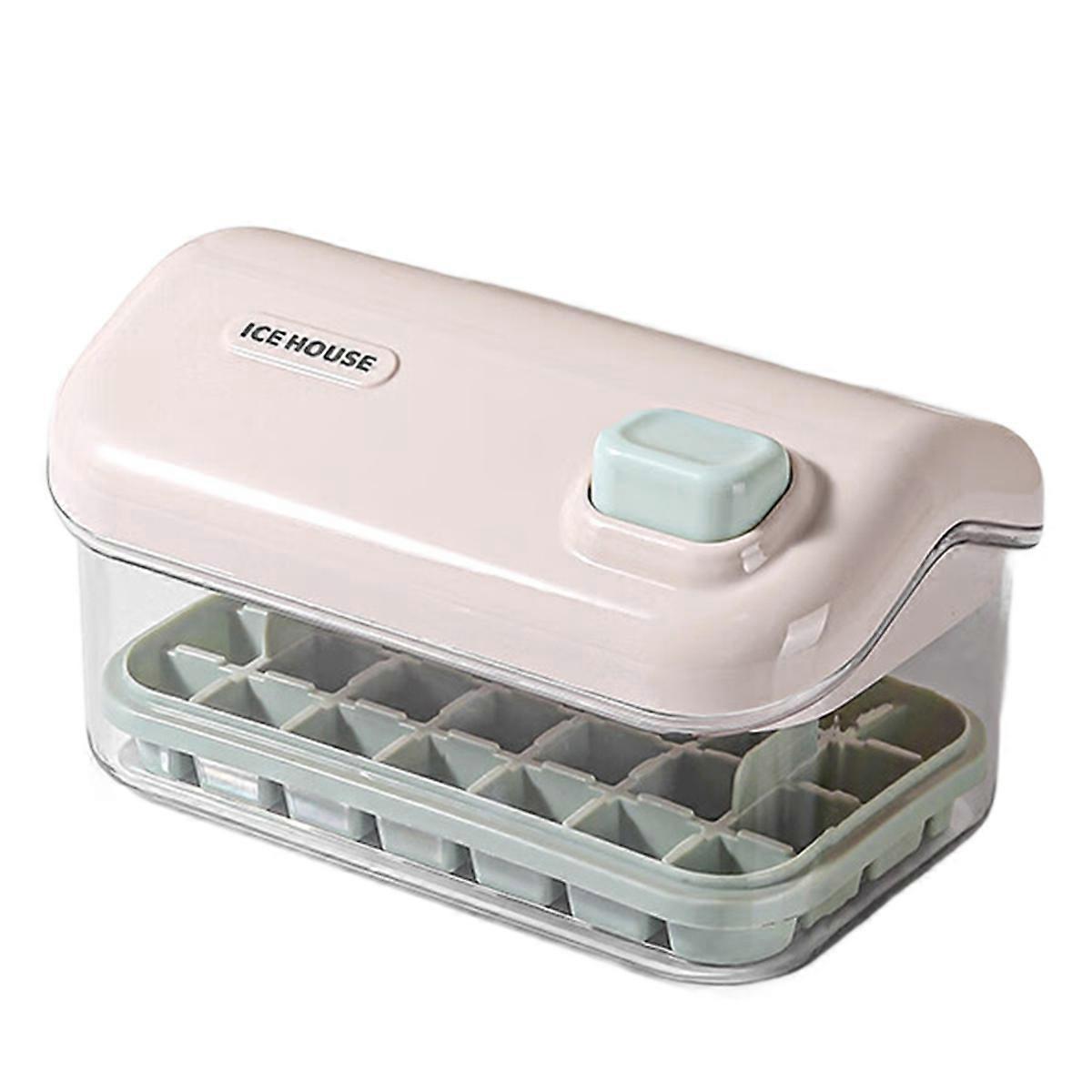 Ice Storage Box Mold Household Ice Maker Large Capacity Ice Maker Refrigerator Homemade Ice Storage Box Pink B