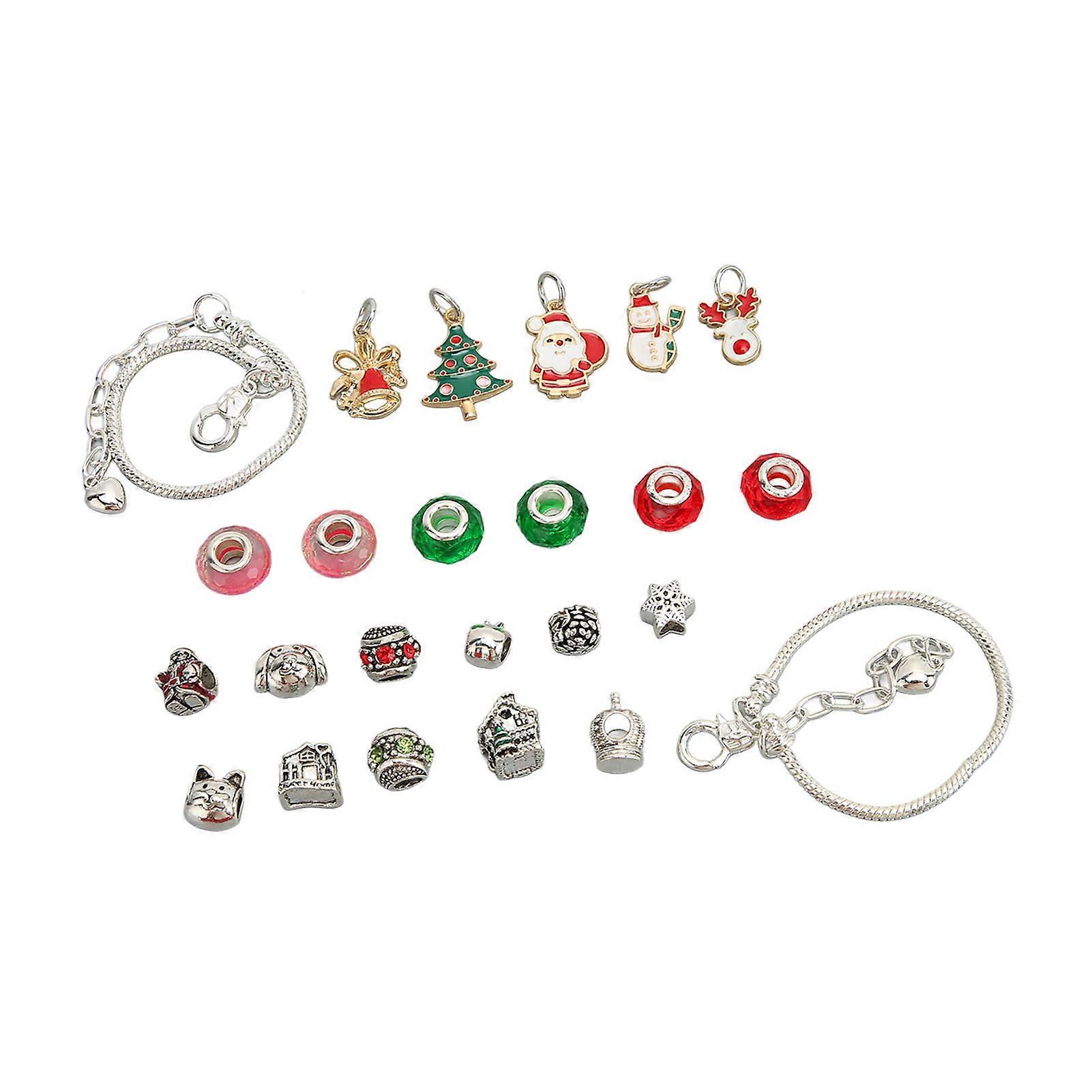 Christmas Countdown Bracelet DIY Kit 22 Beads 2 Chains Gift