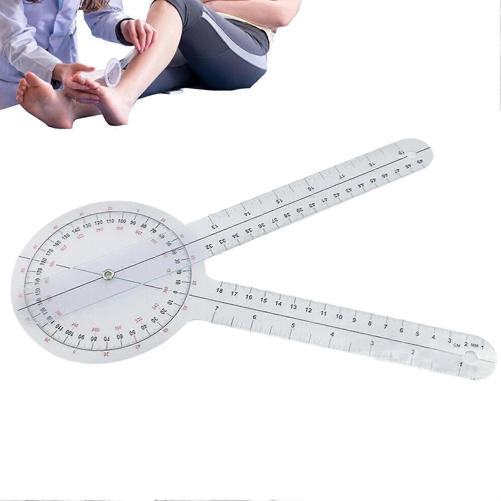 Transparent Orthopedic Angle Ruler Goniometer for Joint Range of Motion | 360 Degree Finger Protractor Medical Tool