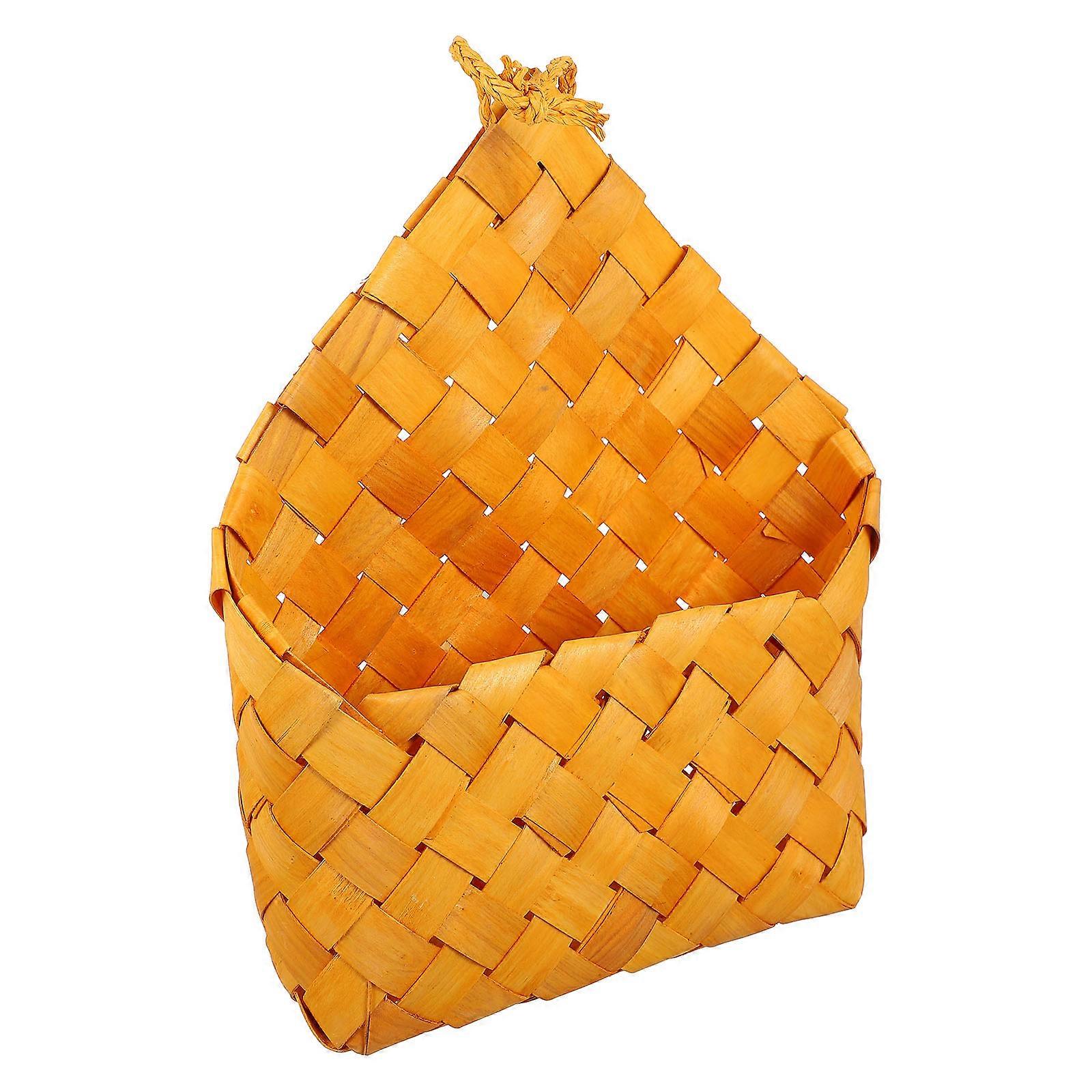 Durable Orange Synthetic Wall Flower Basket for Storage Use with Stylish Design 11.5x8.5x4.5 Inches