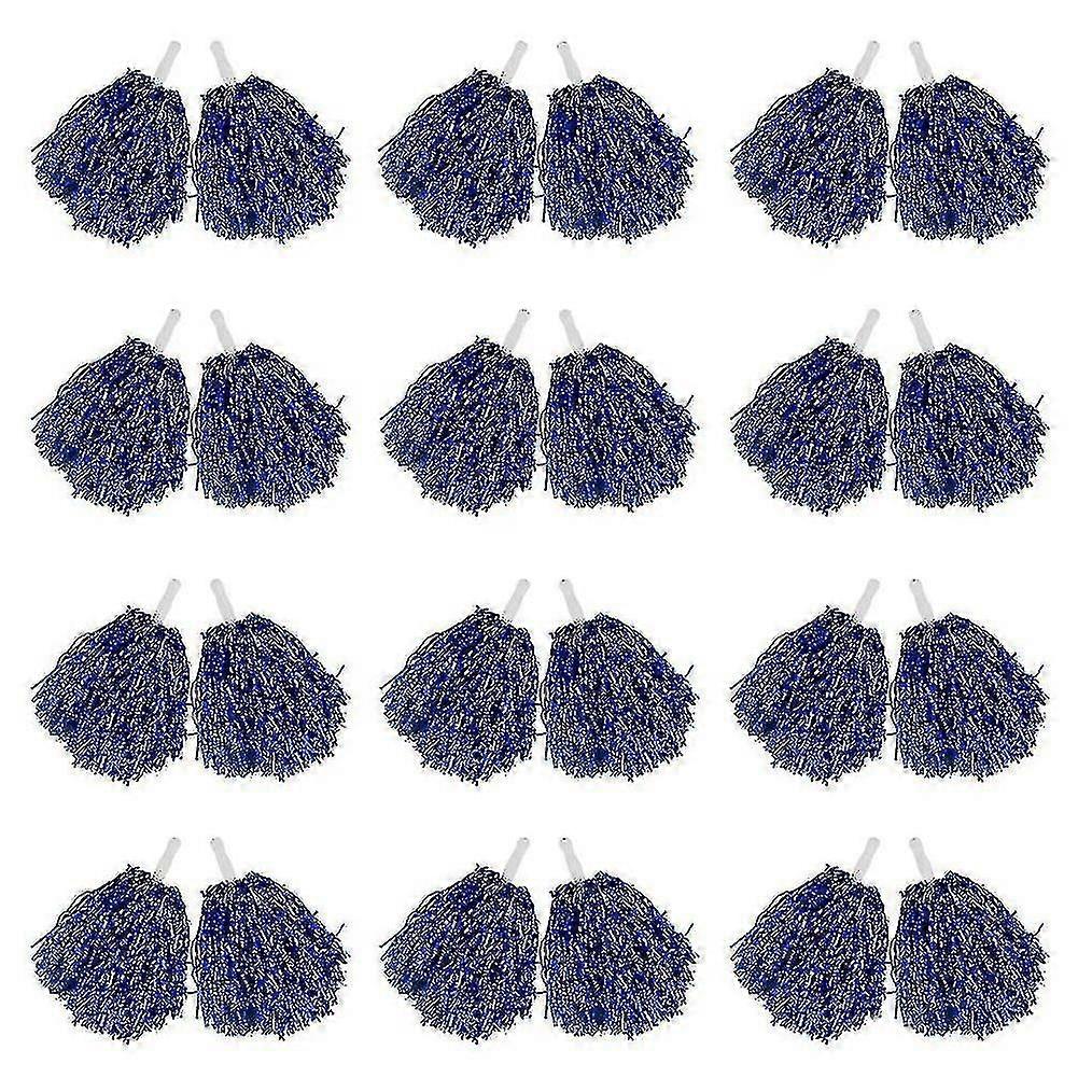 24pcs Metallic Cheerleading Pom Poms with Plastic Handle for Cheer Team