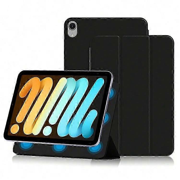 Compatible For iPad mini (2024) Case Magnetic Attachment PU Leather Tri-fold Stand Shockproof Cover