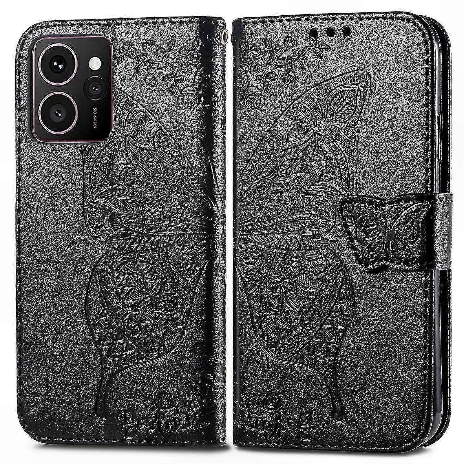 PU Leather Wallet Case with Butterfly Pattern for Phone