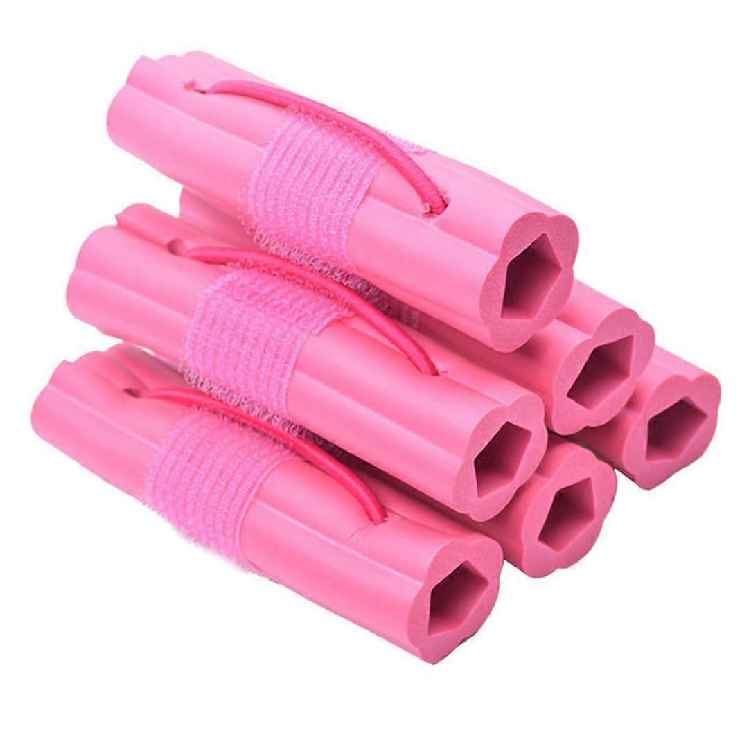 Hair Styling Tool 6Piece Set Magic Foam Sponge DIY Wavy Hair Curler NoHeat Sleep Rollers Pink