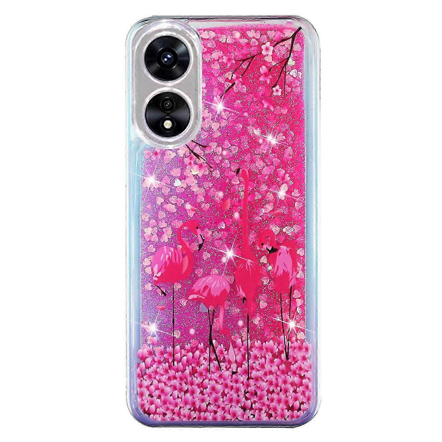 For Oppo A17 4G/A17k 4G Quicksand Phone Case Embossment Pattern Anti-drop Phone TPU Cover - Bird