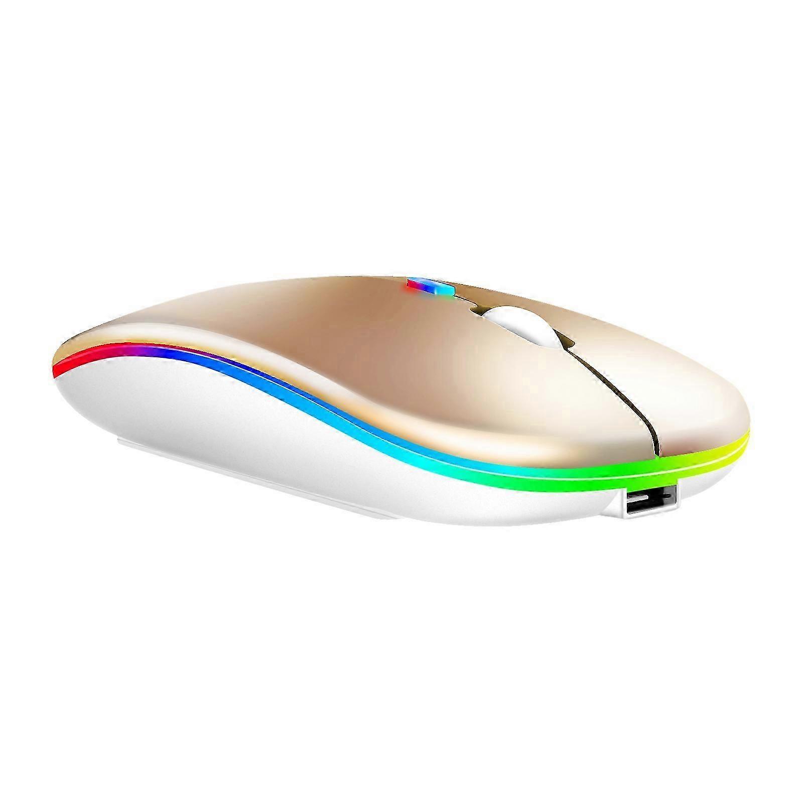 Rechargeable Slim Wireless Mouse Bluetooth 5.2+ 2.4G Cordless For Laptop PC