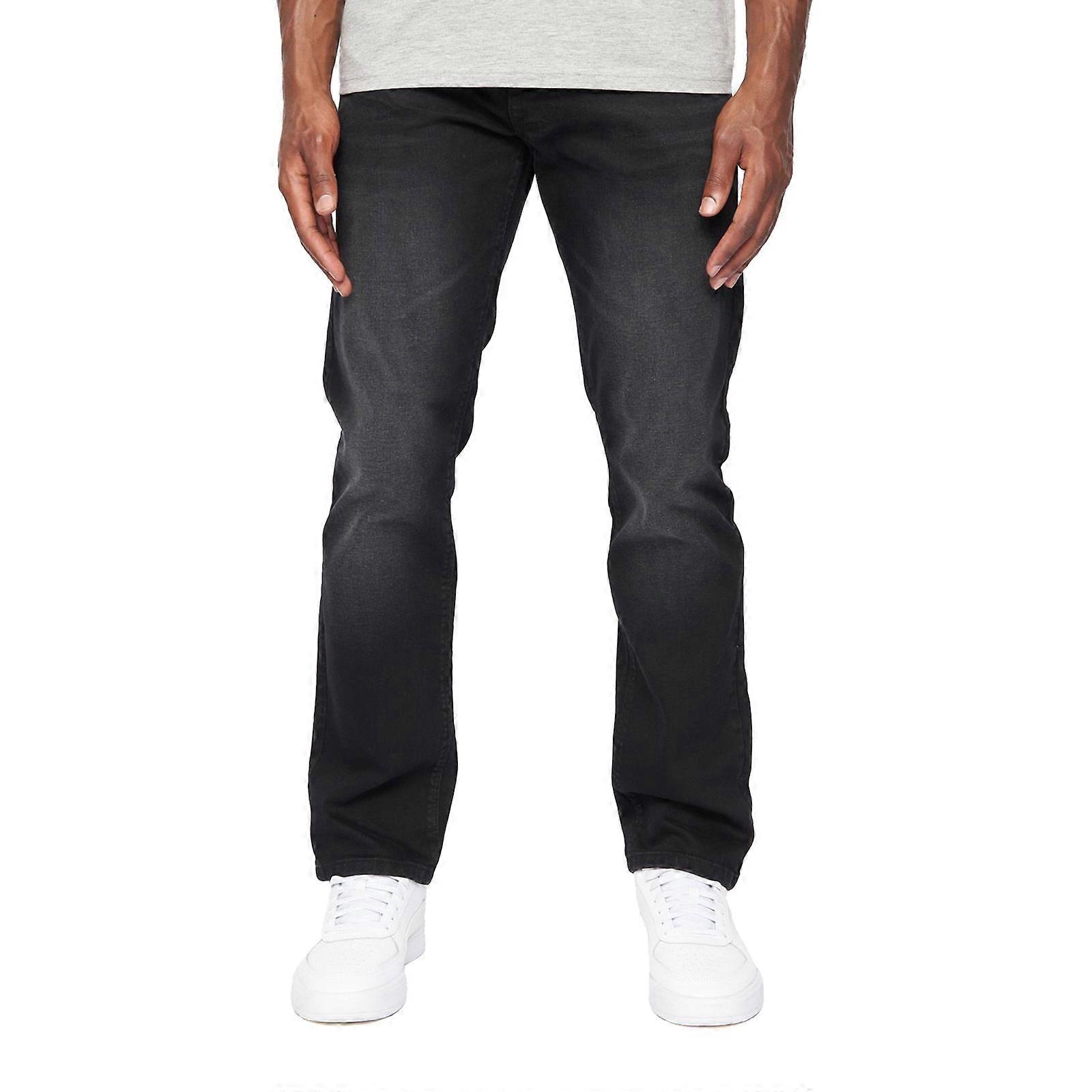 Crosshatch Cadman Straight Jeans Black Wash