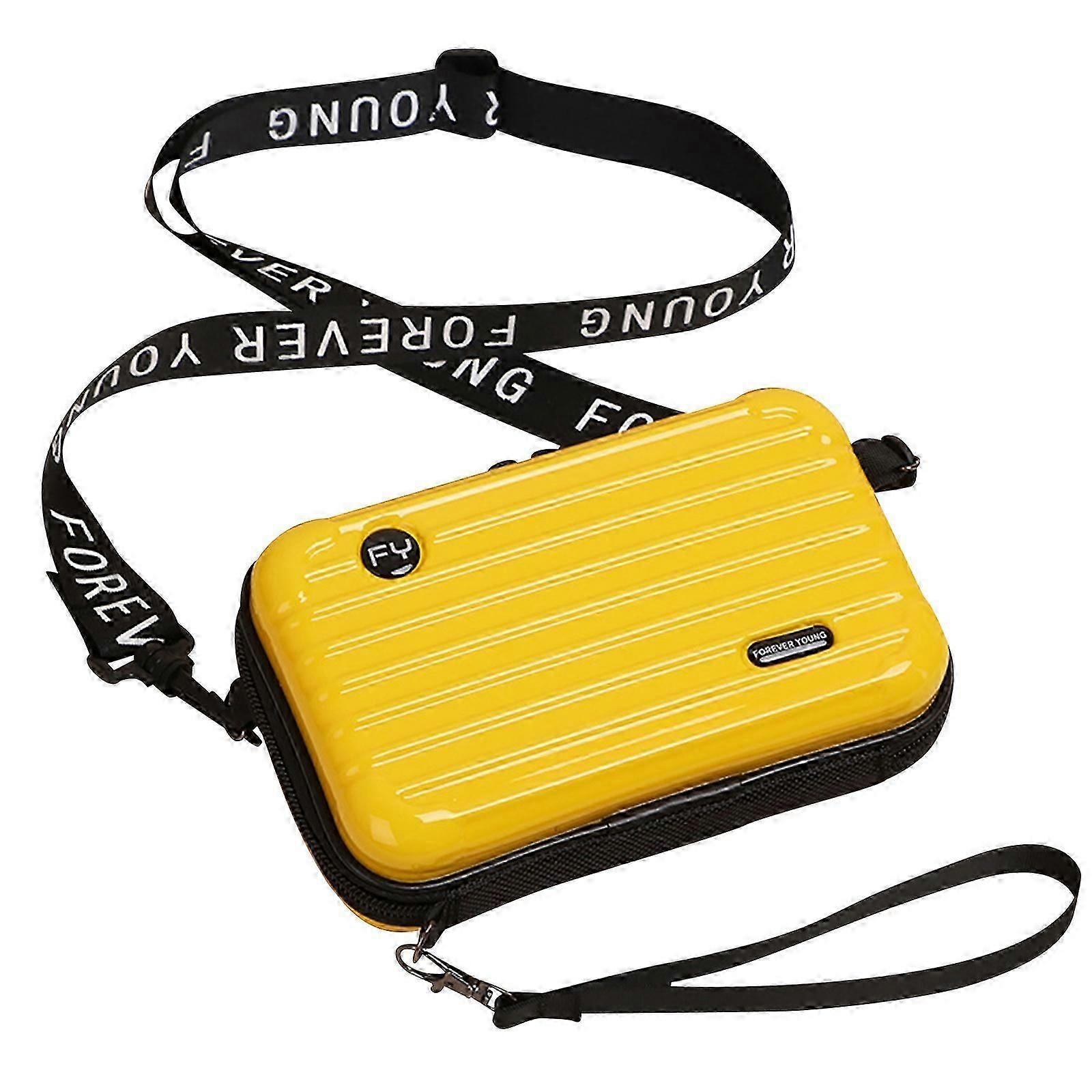 New Mini Suitcase Bag for Women Mini Suitcase Crossbody Handbag with Shoulder and Hand Straps Cosmetic Bag
