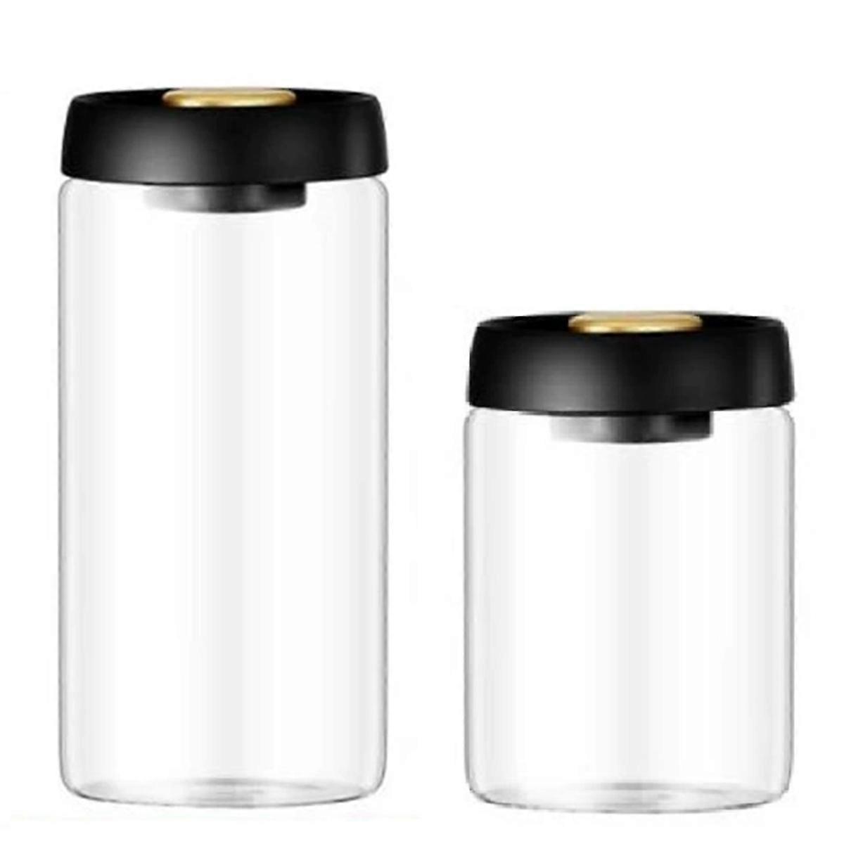 Airtight Coffee Canister Glass Vacuum Storage Jar with Airtight Seal Coffee Bean Storage Jar Kitchen Storage Container