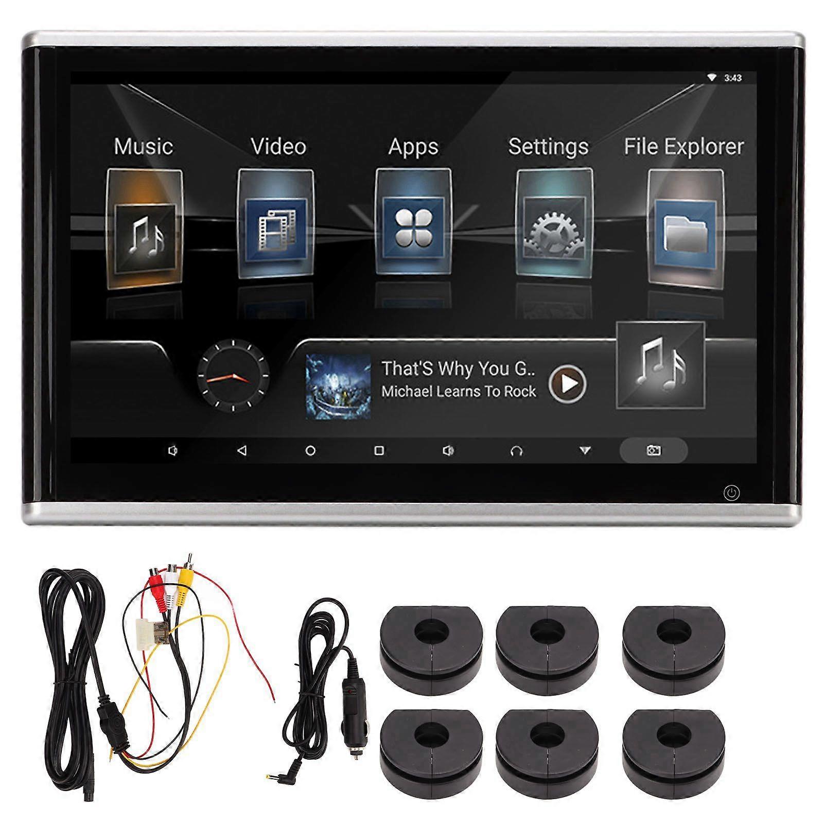 Headrest Mount Monitor Audio Video Multimedia Player Rear Seat Entertainment System