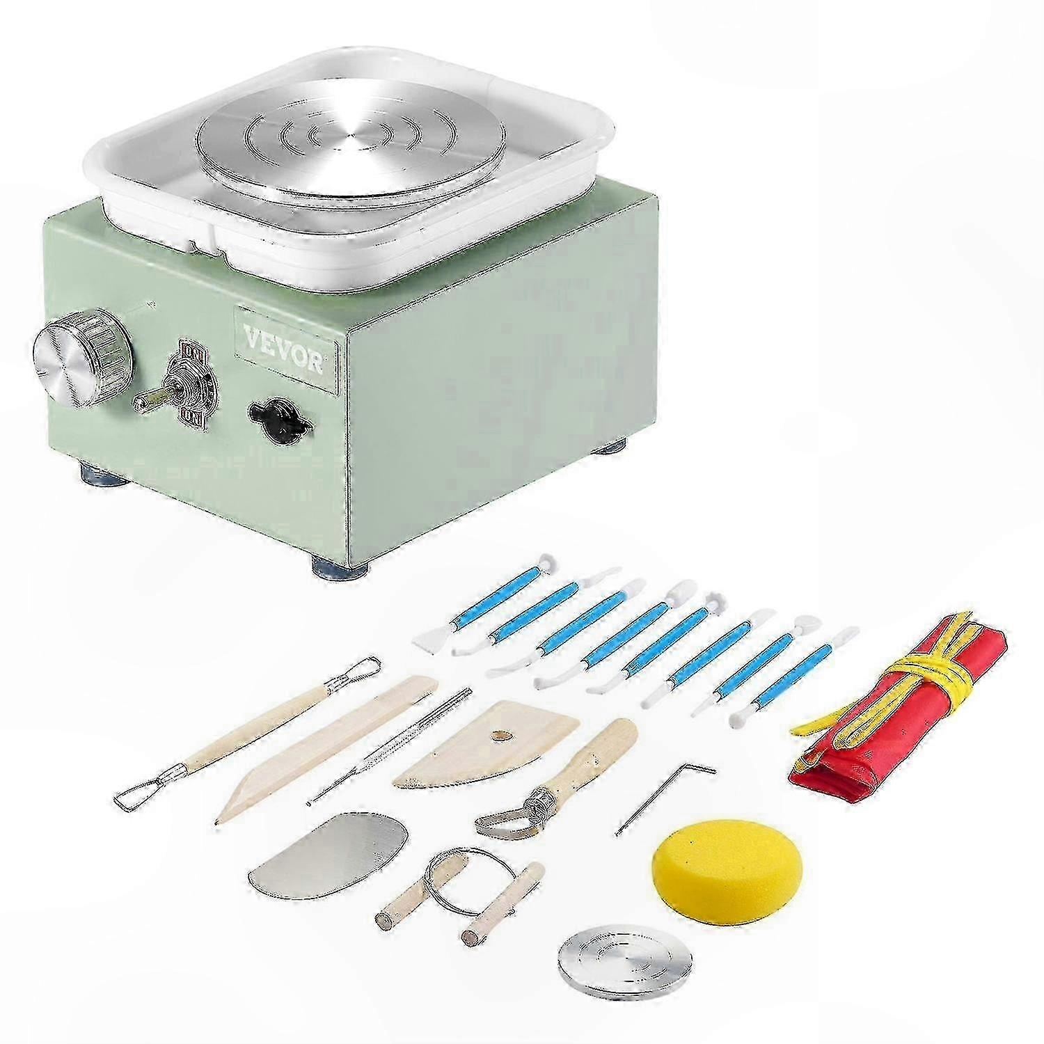 Compact Pottery Wheel with Adjustable Speed and Detachable Basin, 2.56in/3.94in Electric Forming Tool