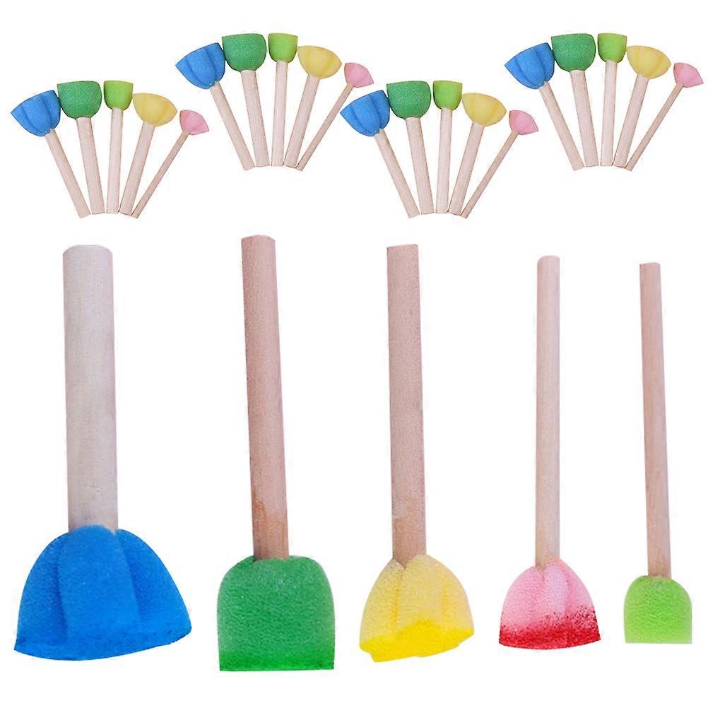 Sponge Brush Kids Painting Sponge Brush for Fun Drawing 75Pcs Set