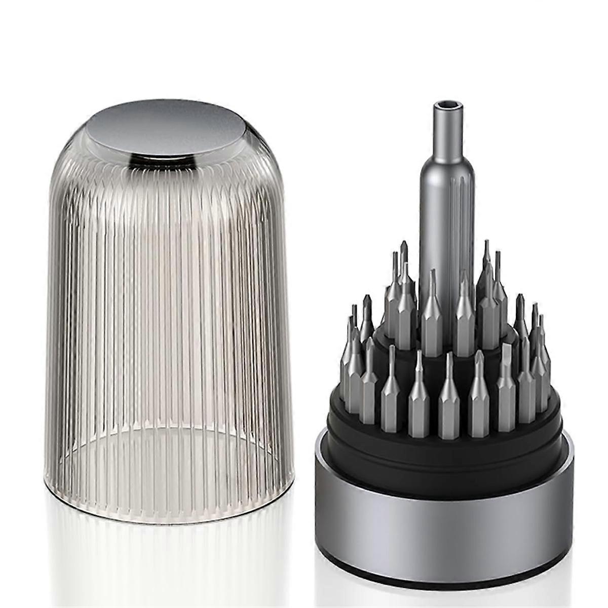 31 in 1 Mini Screwdriver Set Magnetic, Small Compact Repair Tool Kit for Glasses, Electronics, Watches Grey