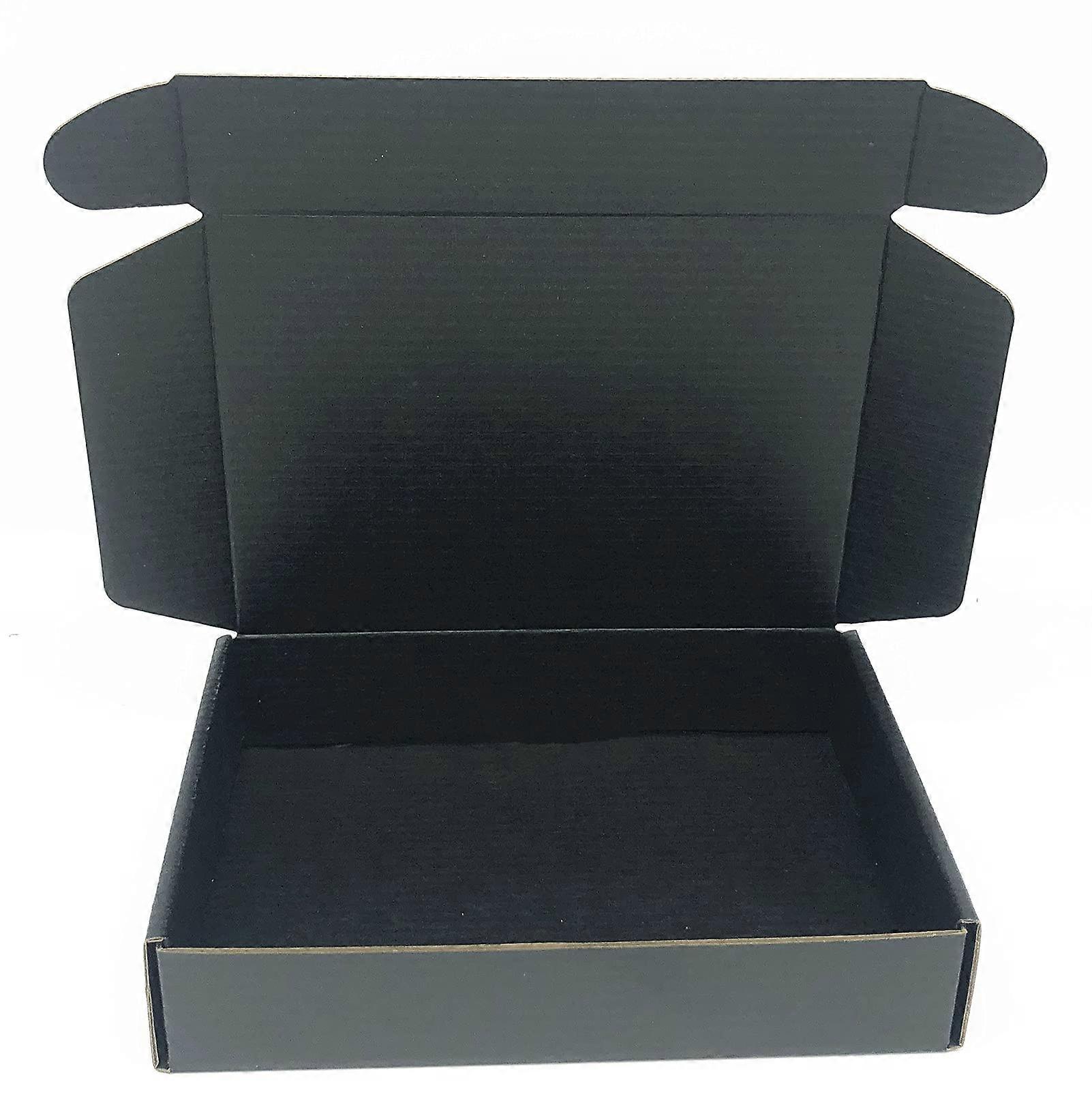 Black Cardboard Box Mailers, Corrugated 8 X 5.5 X 1.6 Inch, Inside Size 7.4 X 5.3 X 1.4, 50 Pack