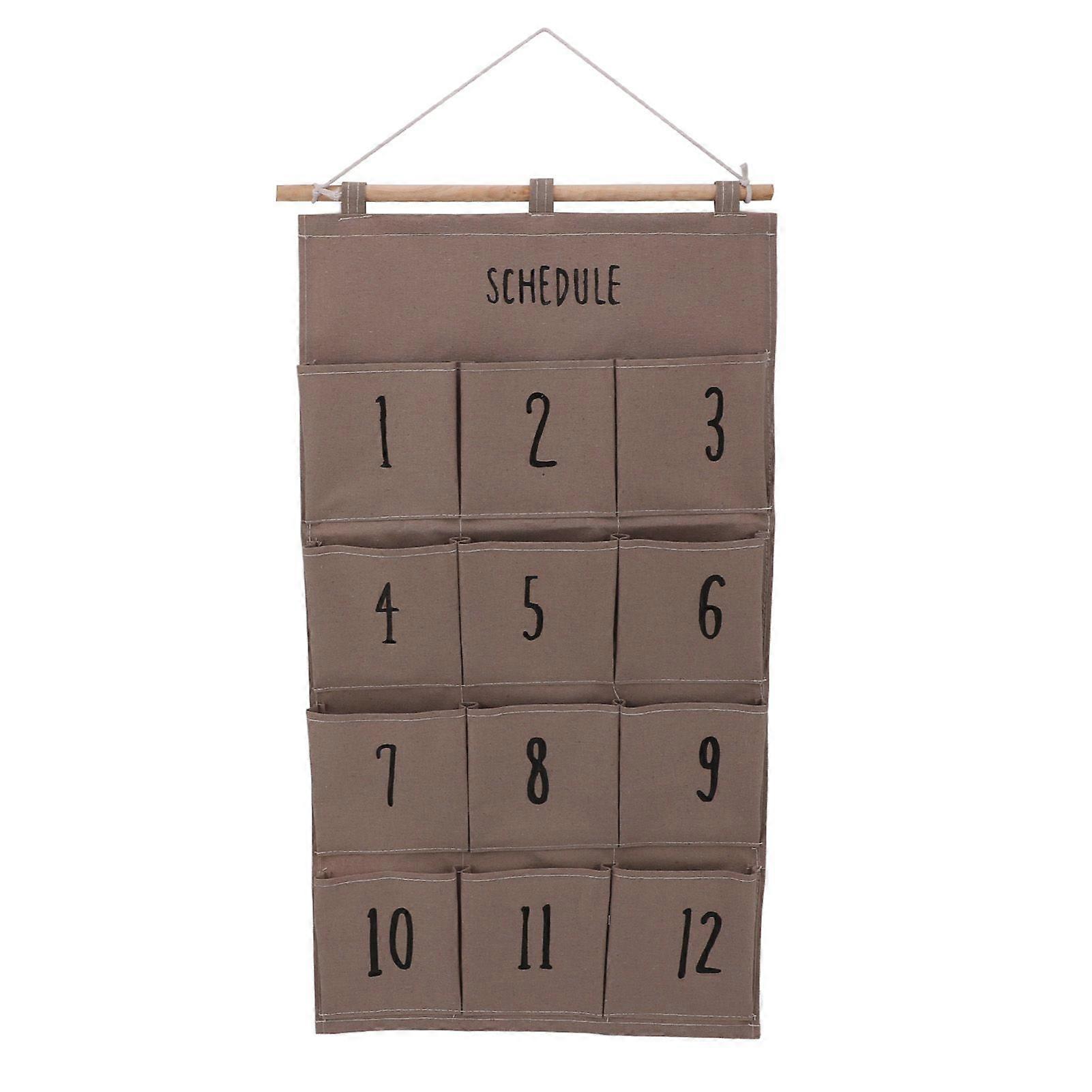 12 Pockets Hanging Organizer Space Saving Wall Hanging Storage Bag Easy Installation Fabric Hanging Pockets Chart for Dormitoey Type B