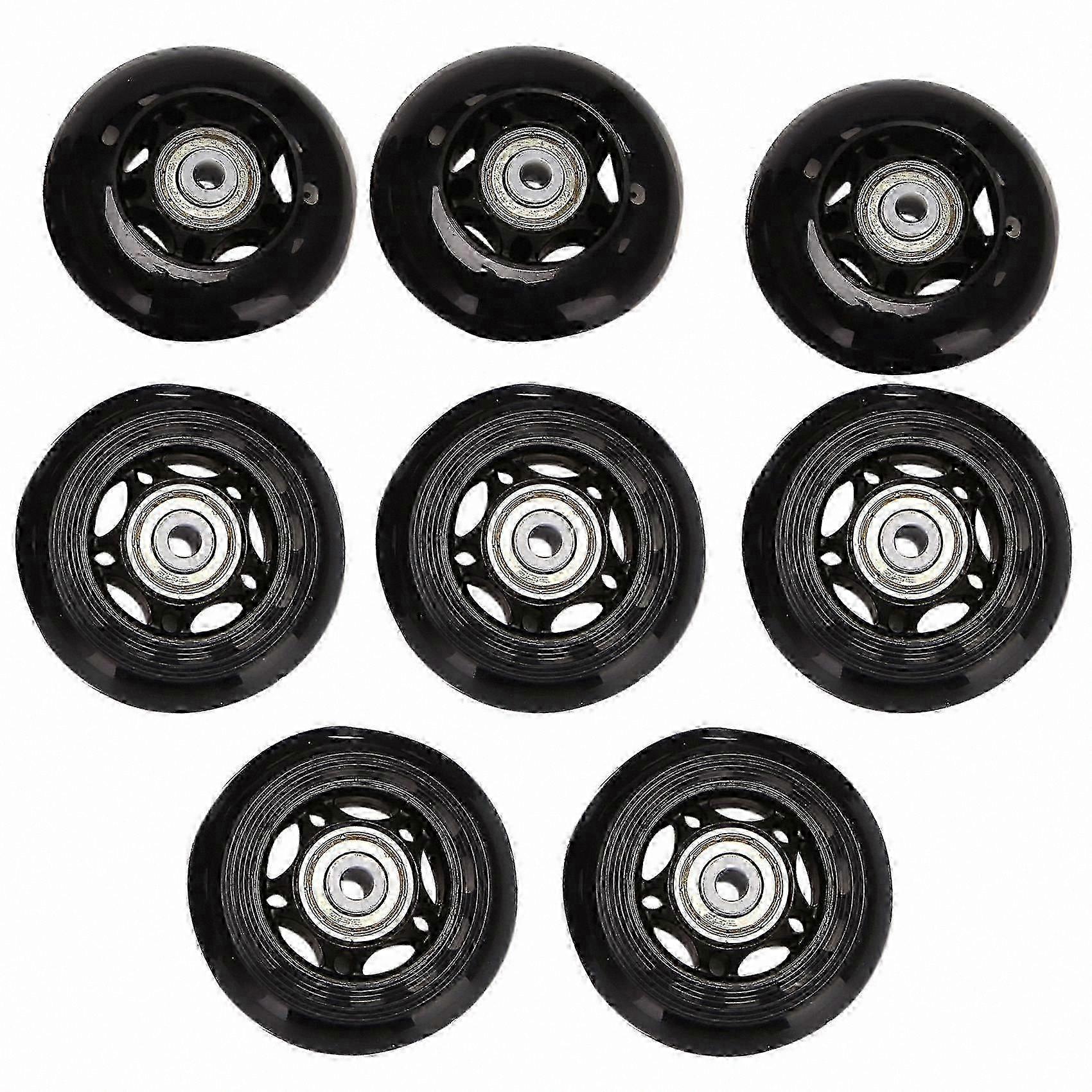 8-Pack of 64mm Inline Skate Wheels with High-Performance Bearings for Roller Skates