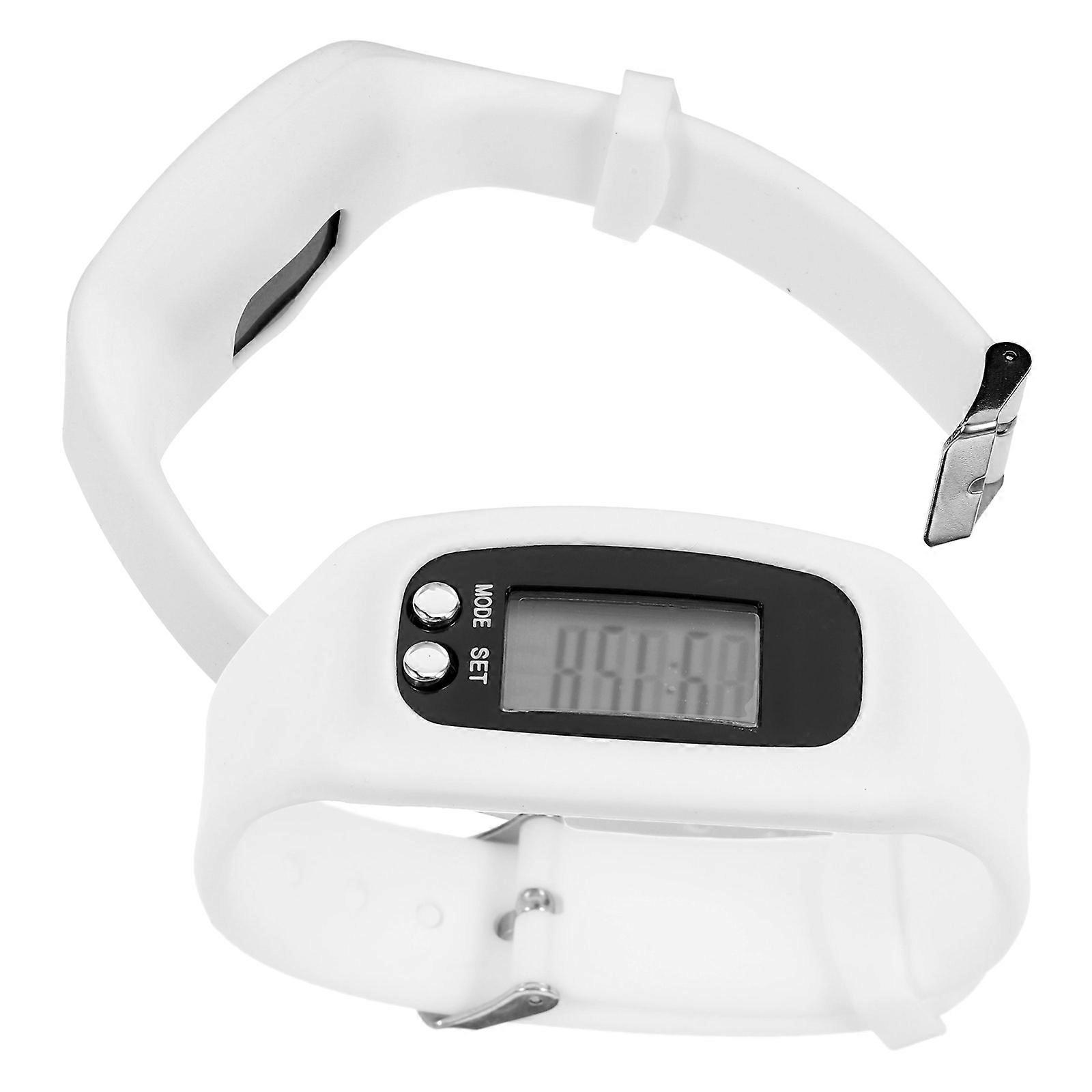 Calorie Counter Watch 2Pack Digital LCD Pedometer Bracelet For Jogging Walking Adults With White Color Portable Design