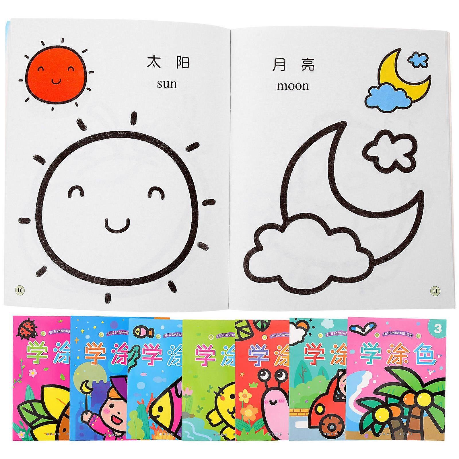 Children Coloring Book Easy Coloring Books for Children Use 8Pcs Set