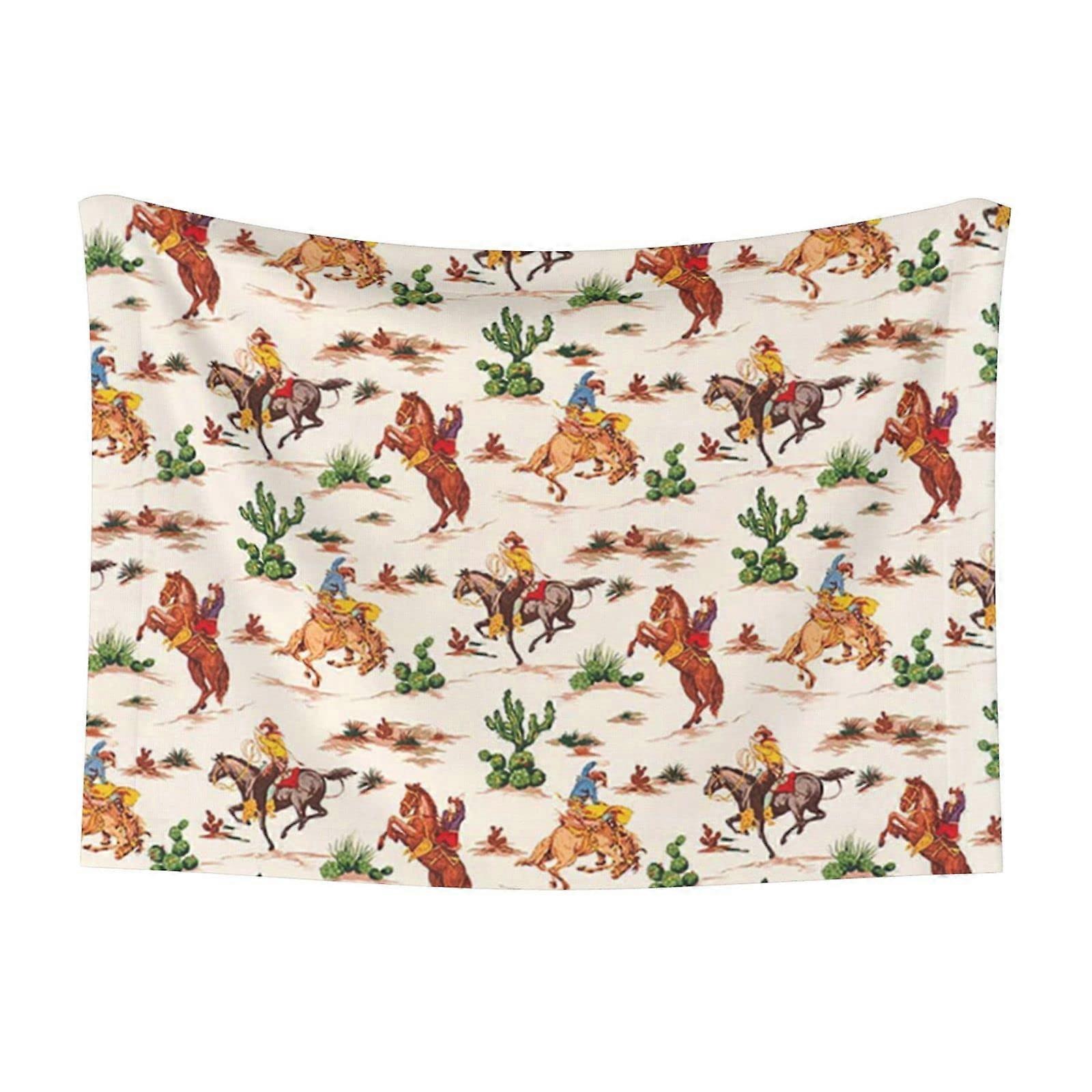 Fleece Reversible Cowboy Ride Horse Blanket for Cats and Dogs, Soft Printed Fleece, MultiSize Pet Blanket