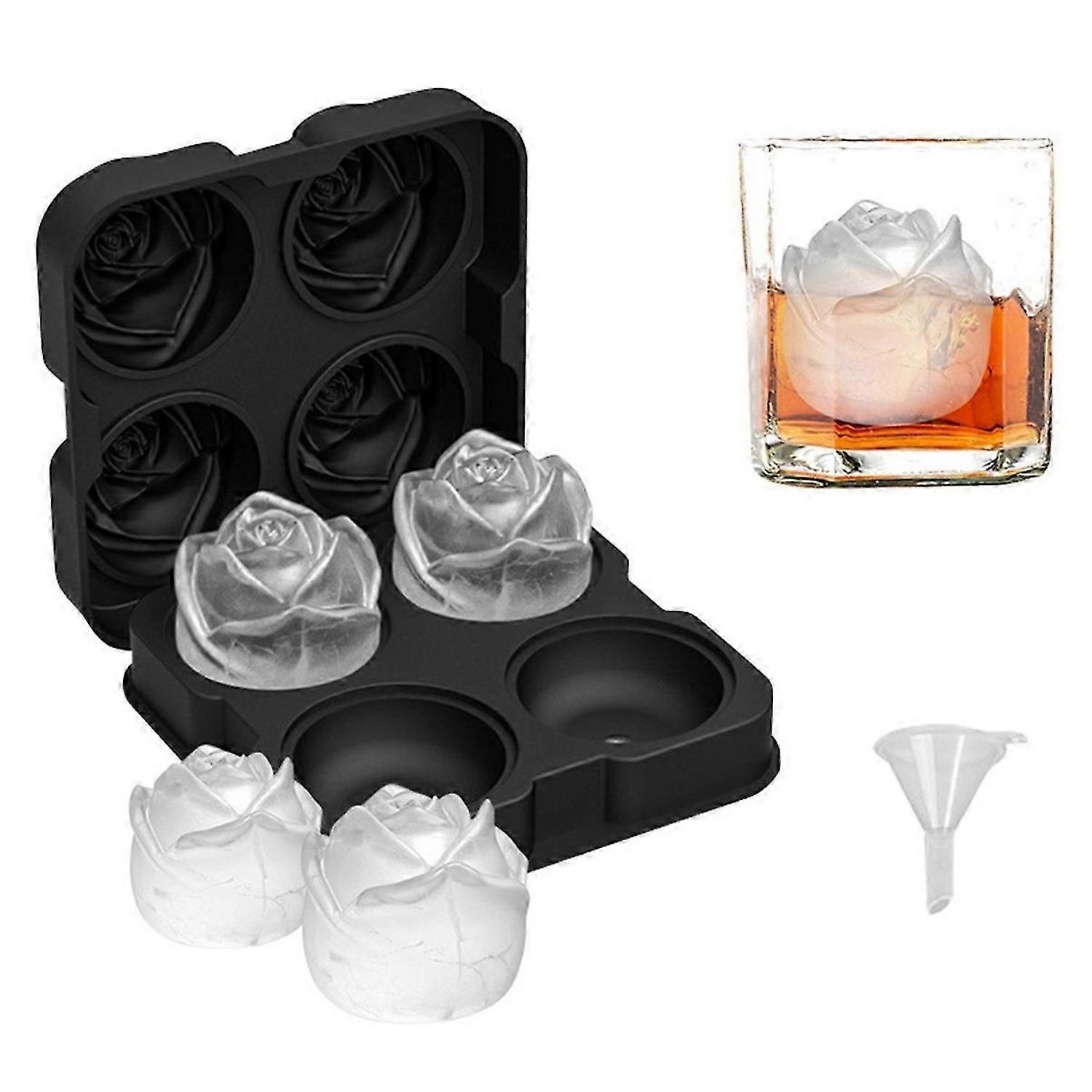 4PCS Silicone Ice Mold Tray Stackable Silicone Ice-Cube Mold