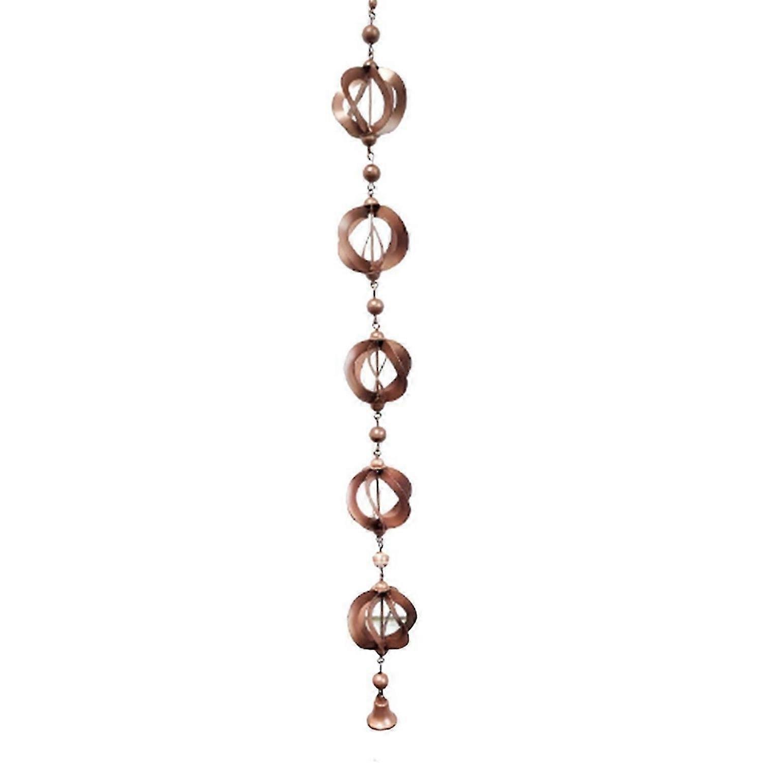 Rain Chain Circular Wind Chime Rain Chain for Gutter Decorative Rainwater Collection Chain with Bell