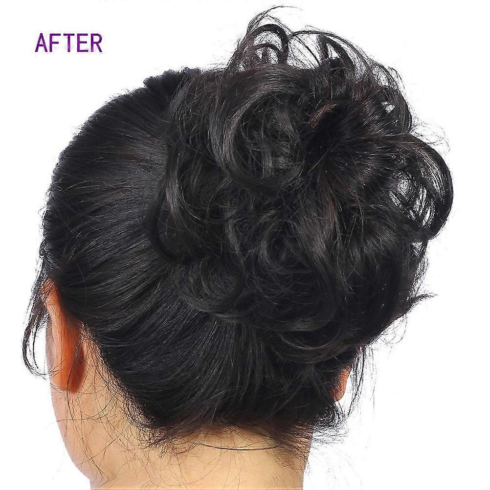 Elastic Wave Curly Synthetic Hairpieces Extension Bun for Decoration 9h19