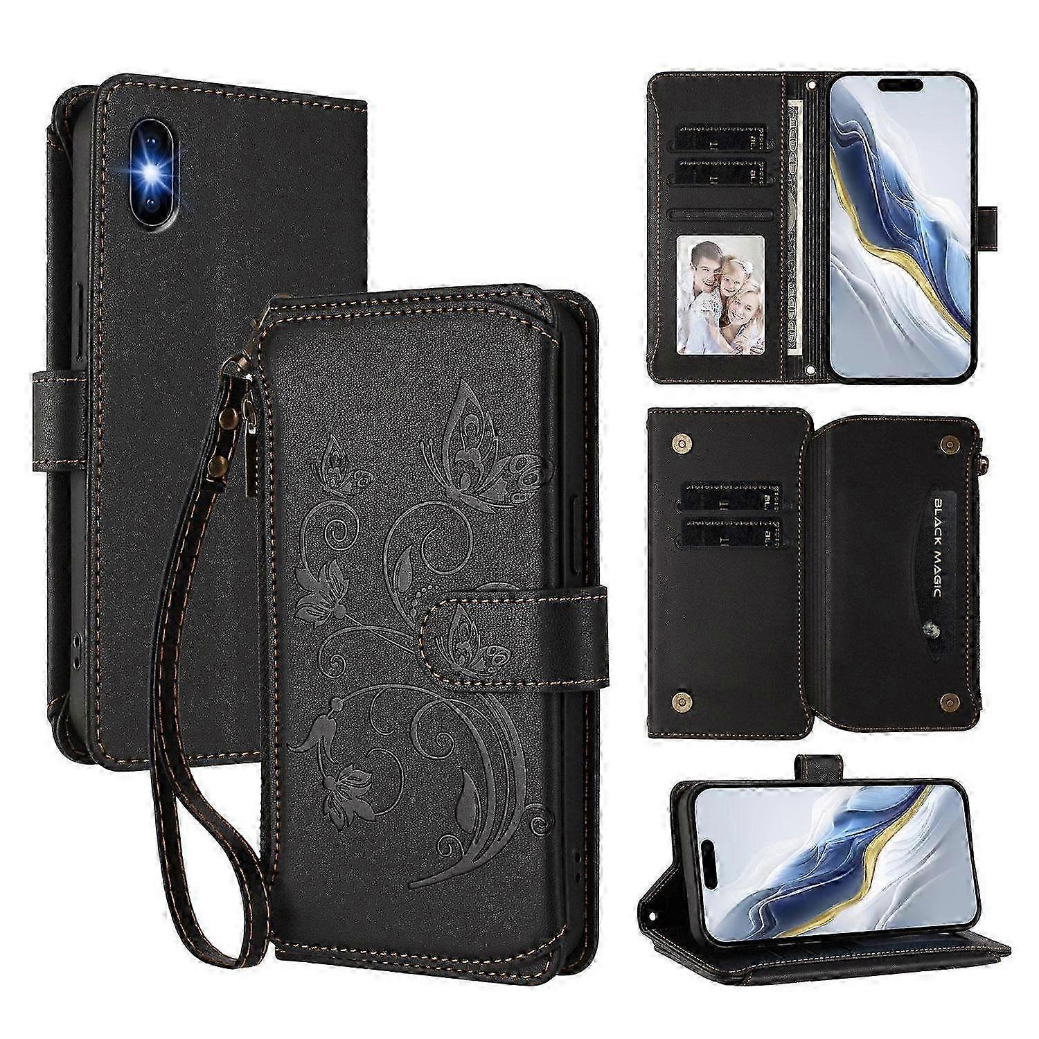 Zipper Wallet Leather Phone Case For iPhone XS Max 2025
