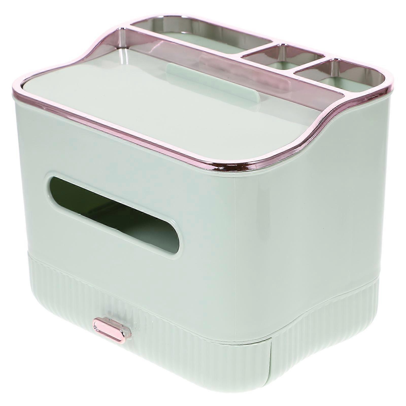 Vanity Countertop Tissue Box Multi-Use 3Pcs Organizer Green