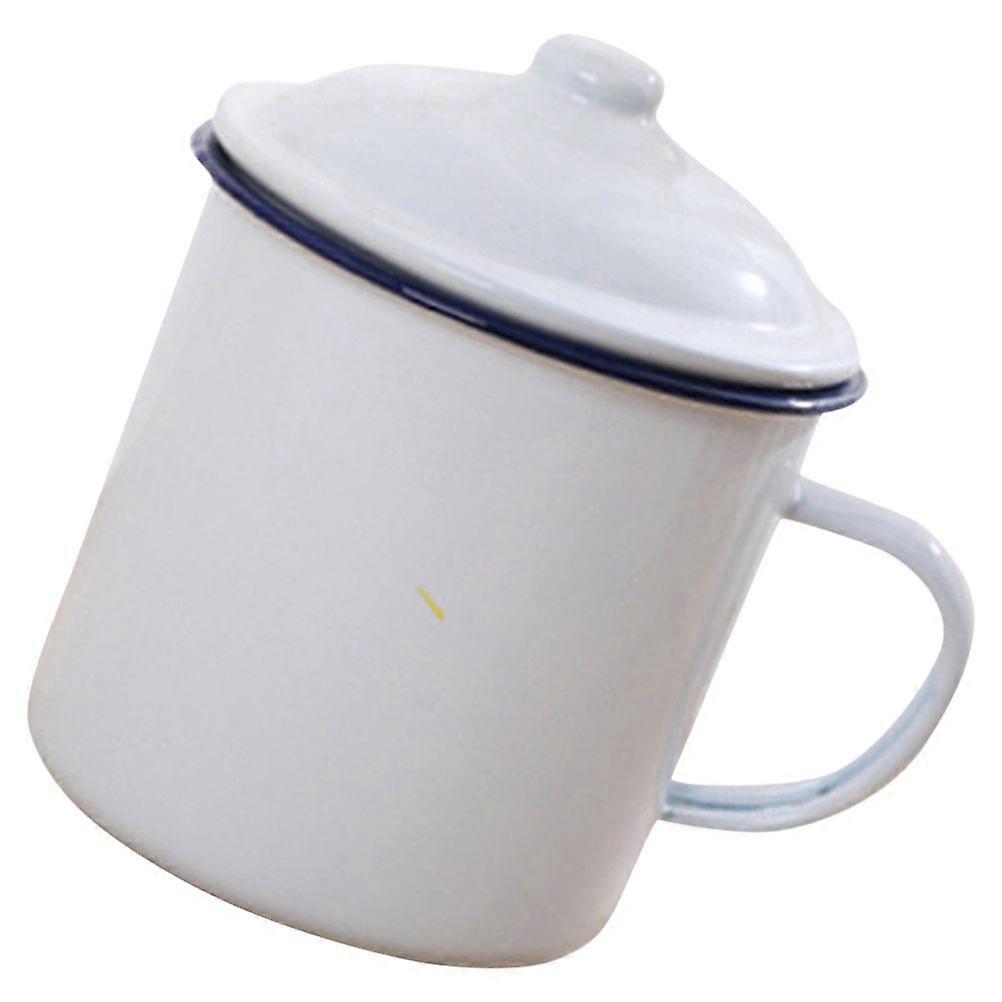 Retro Portable Enamel Mug 4Pcs Perfect For Indoor Use 450Ml Cylindrical Water Cup