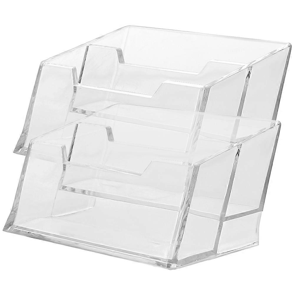 Business Card Holder Acrylic for Storage 10Pcs Transparent Desk Container