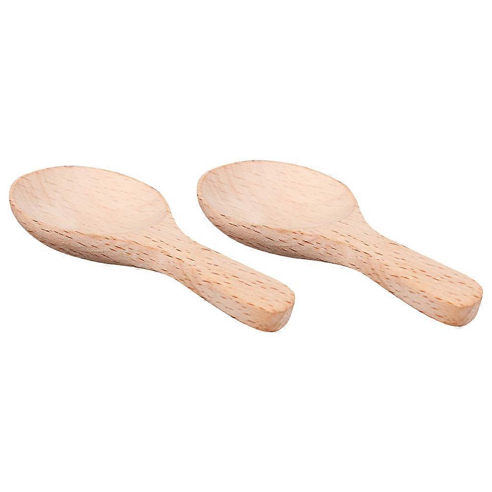 Wooden Spoons 2Pcs Beige Home Spoon with Versatile Usage and Smooth Finish for Home