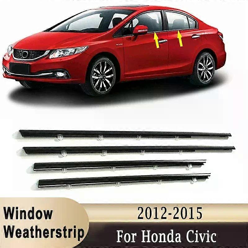 For Honda Civic 2012-2015 Window Weatherstrip Outer Glass Seal Belt Trim Sealing Rubber Strips Window Waterproof Glass Seal