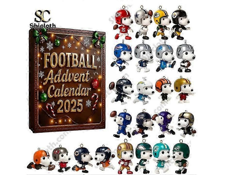 NFL Snoopy Peanuts Advent Countdown Urlaub Blind Box 24 Weihnachtsbaumschmuck Acryl Anhänger