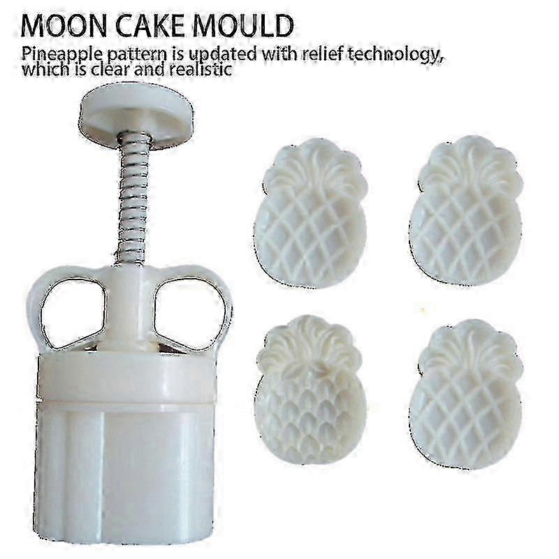 3Pcs/Set Plastic 50g Hand-pressure Moon Cake Mould with Pineapple Pattern Mold YVL