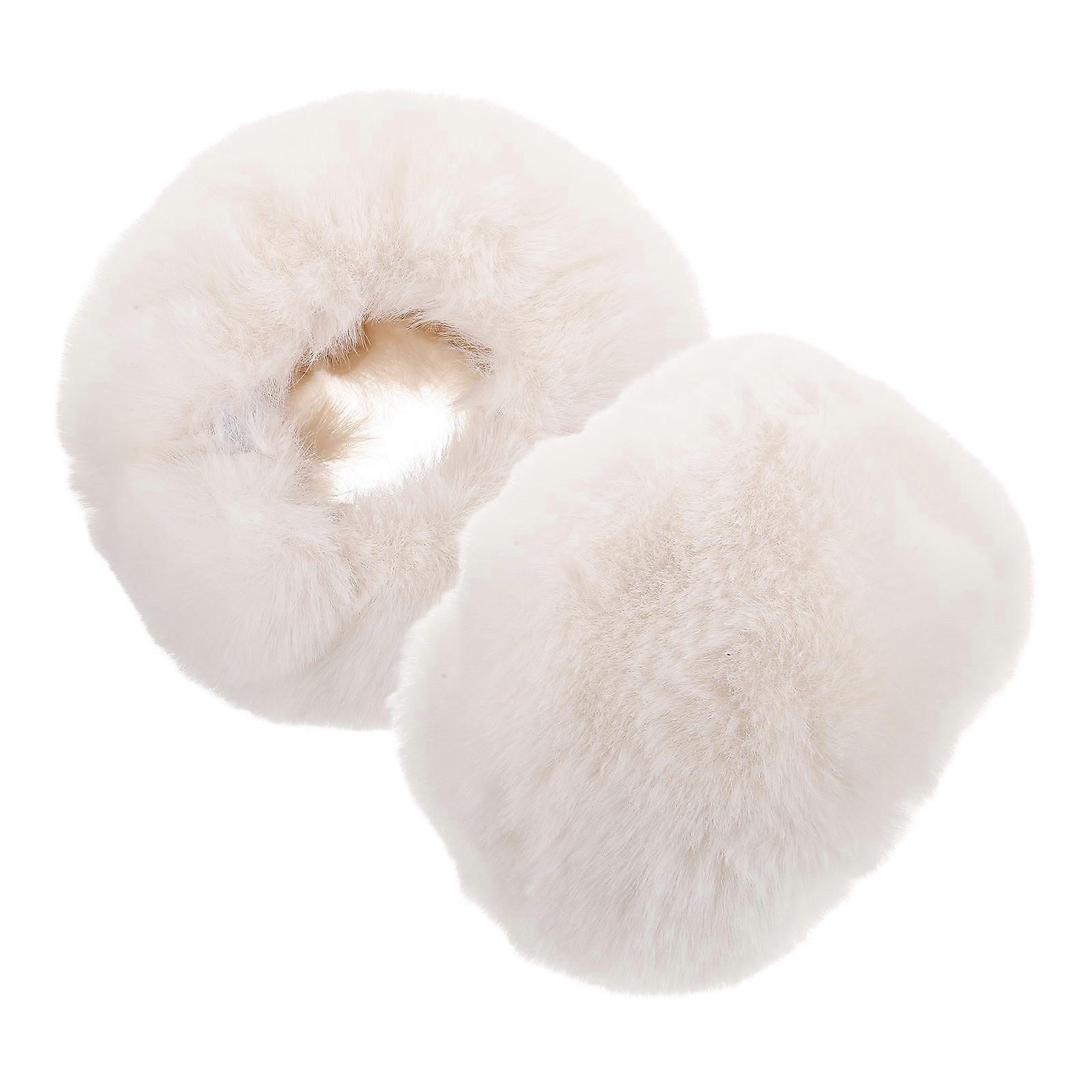 أساور معصم ناعمة ومريحة لفصل الشتاء للفتيات، لون بيج، حماية من الطقس البارد، زوج واحد