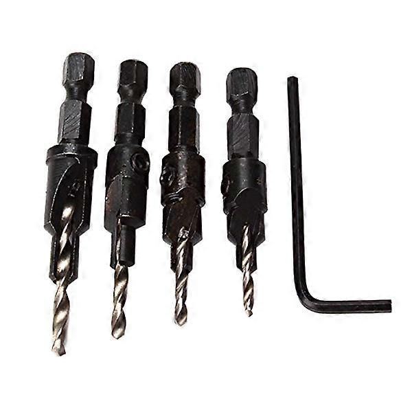 Carpenter Drill Bit 4Pcs Countersink Set with Hex for