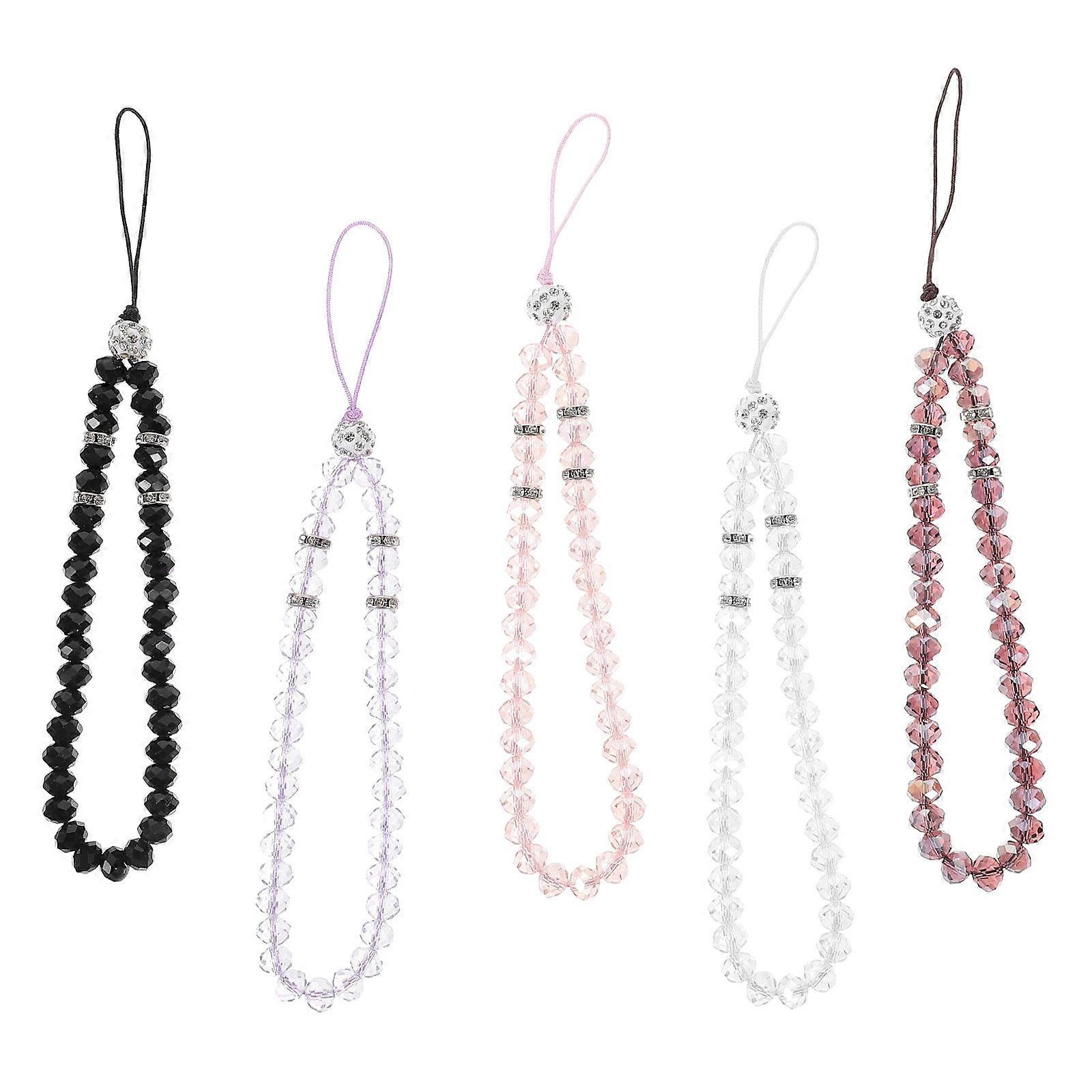 Crystal Phone Charm Phone Charm for Hanging Use 25Pcs Beaded Lanyard