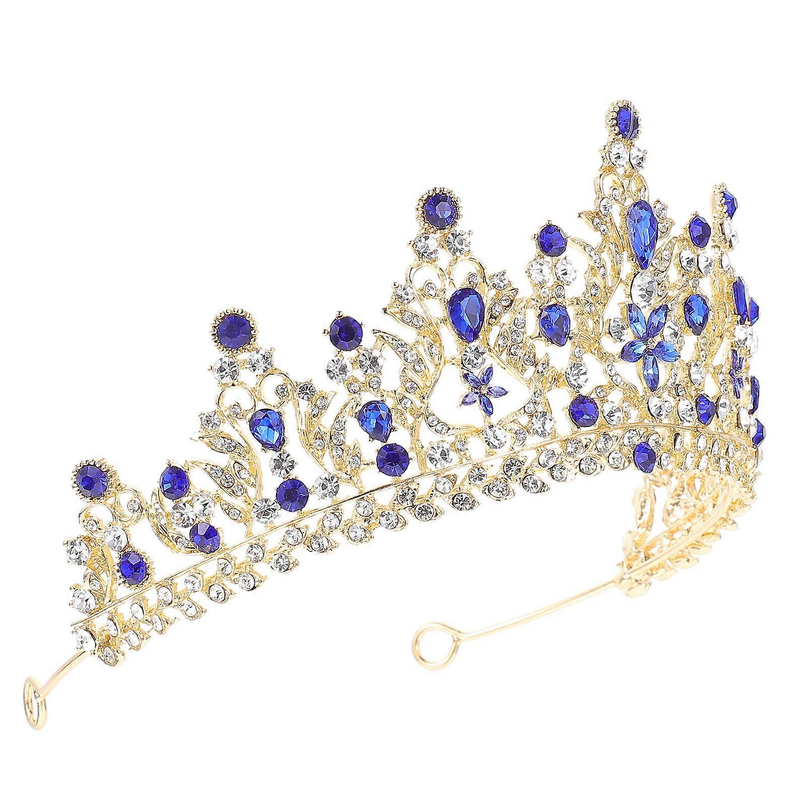 Rhinestone Bride Tiara Headdress for Wedding Use 2Pcs Set